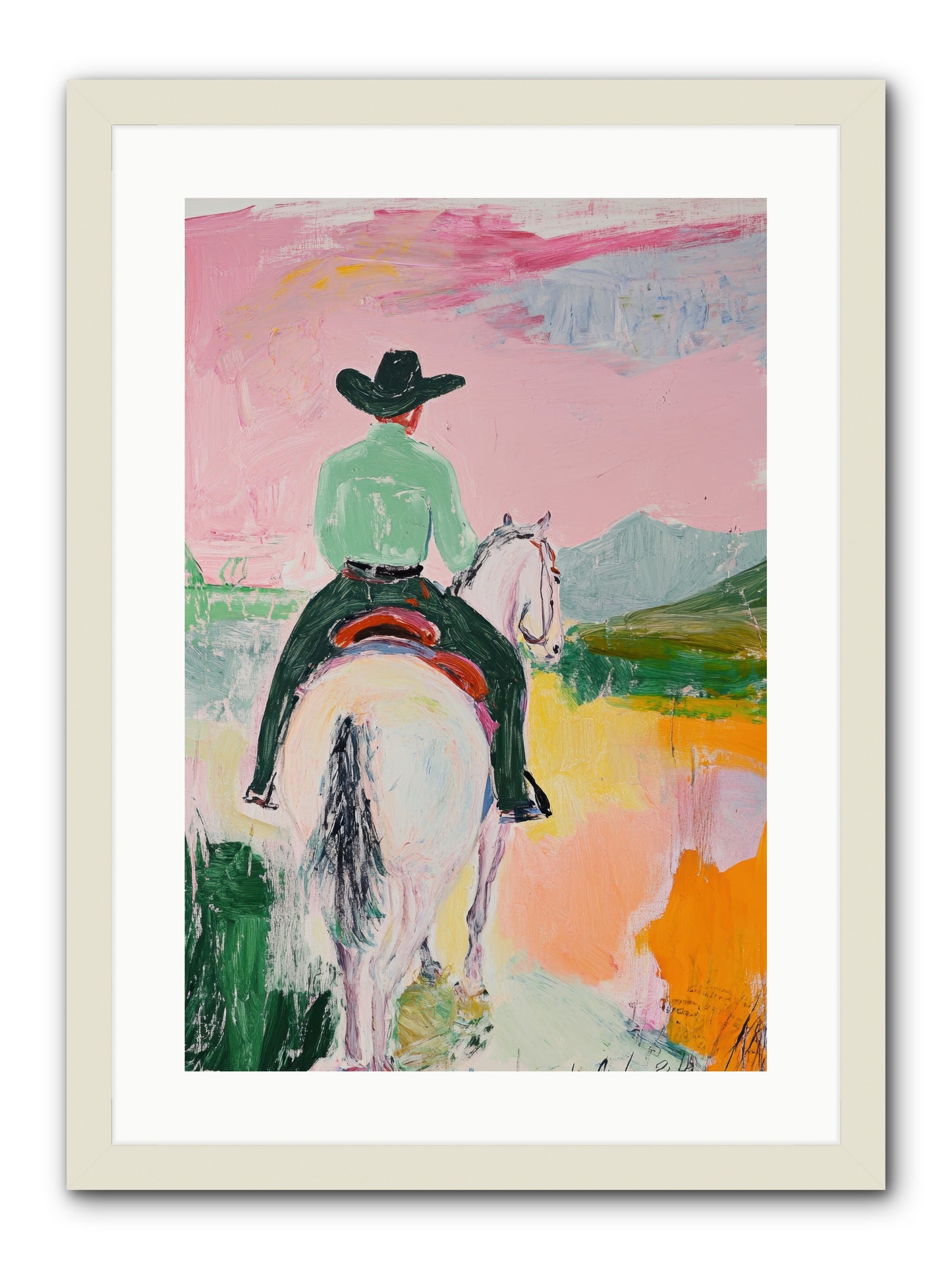 Broken Arrow Path -- Framed Print - White 16x24