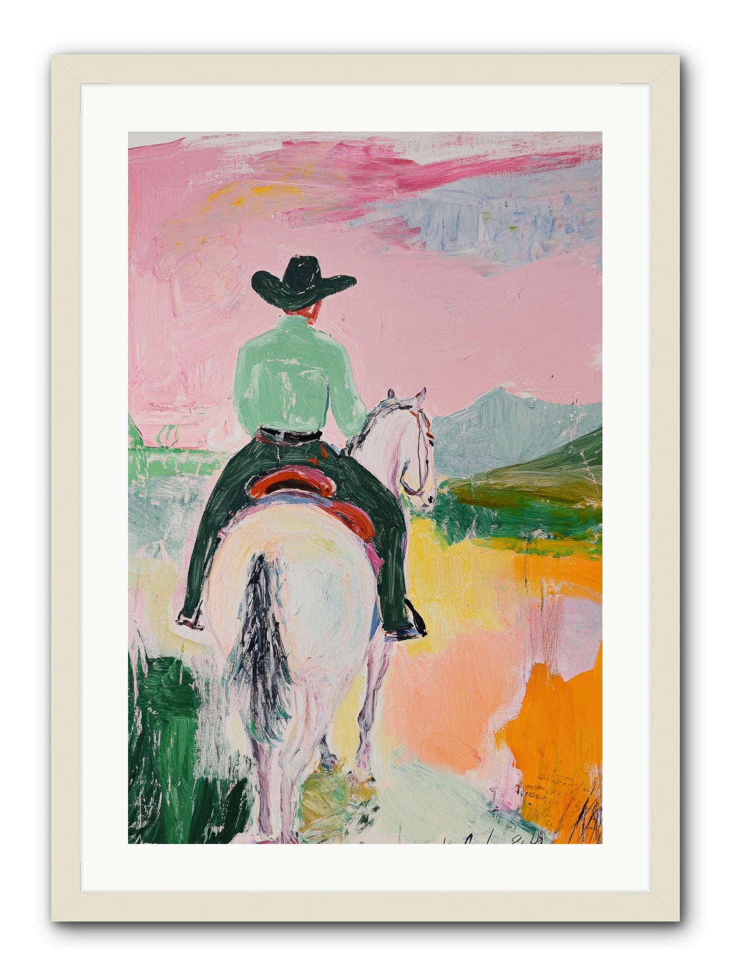 Broken Arrow Path -- Framed Print - White 20x30