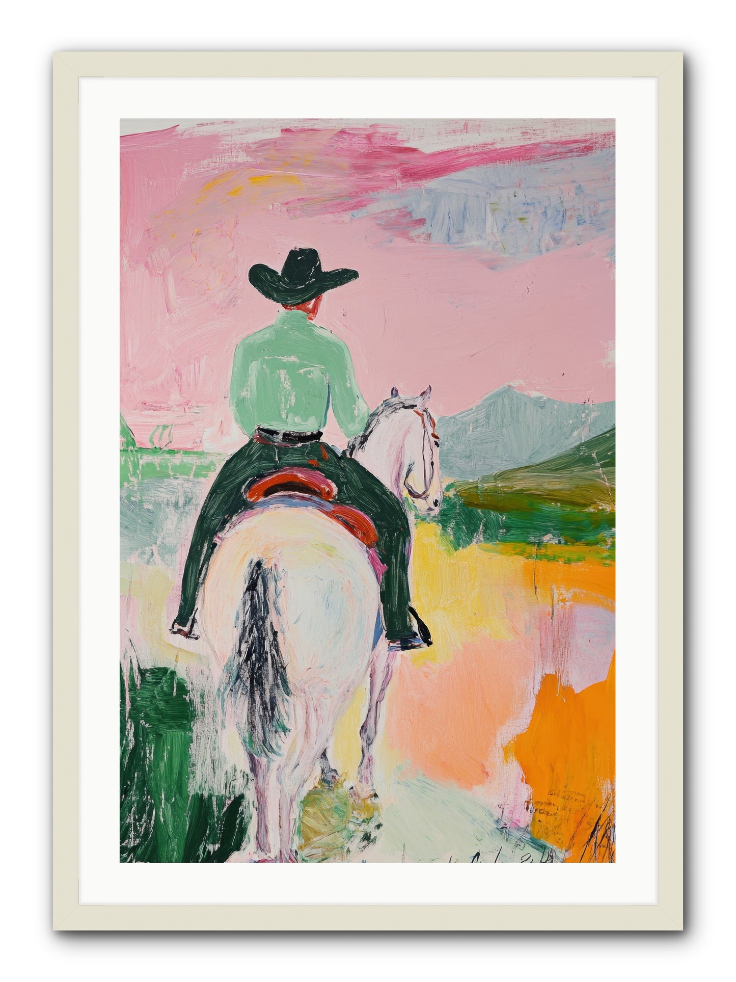 Broken Arrow Path -- Framed Print - White 24x36