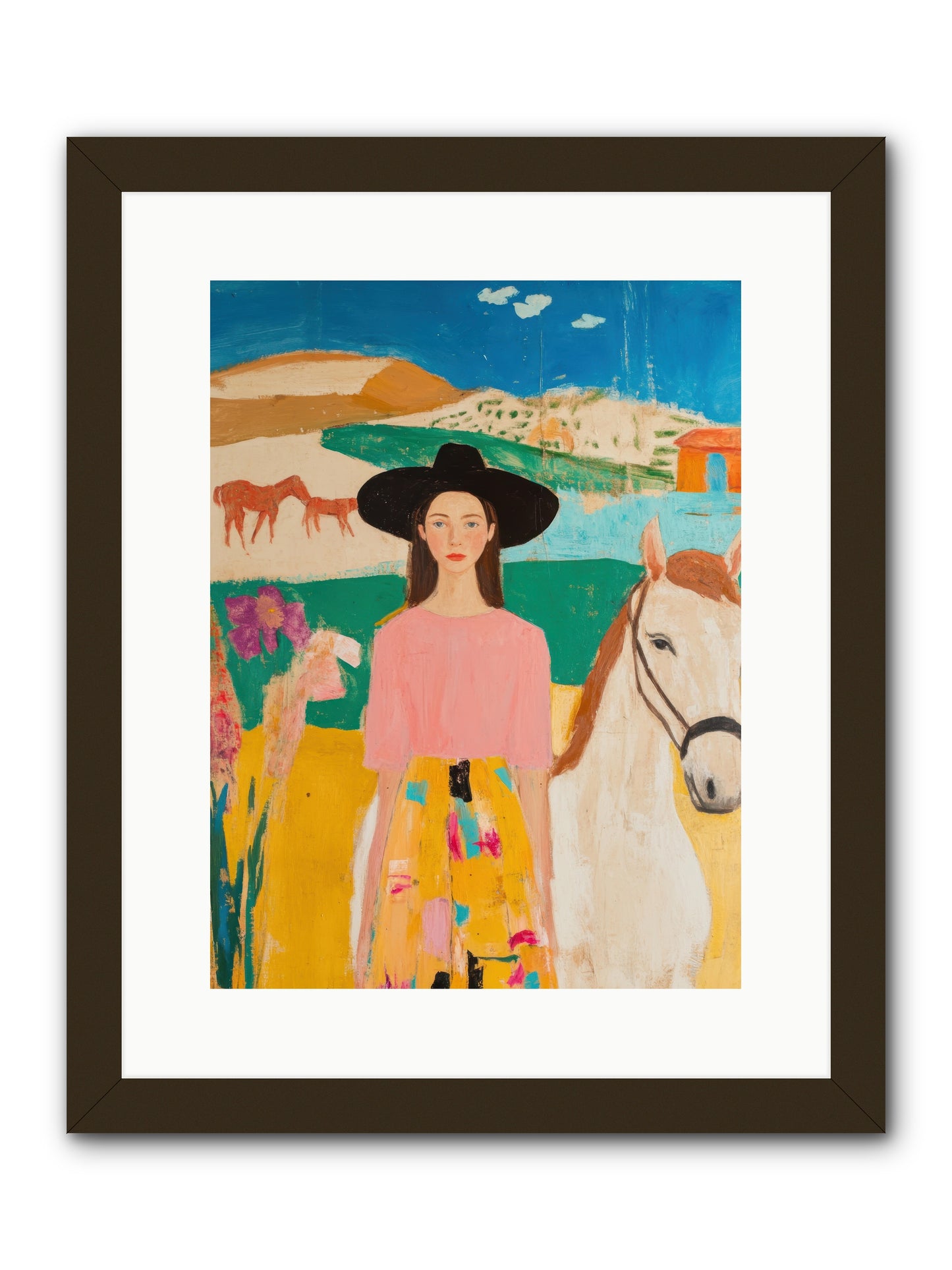 Bronco Belle -- Framed Print - Black 12x16
