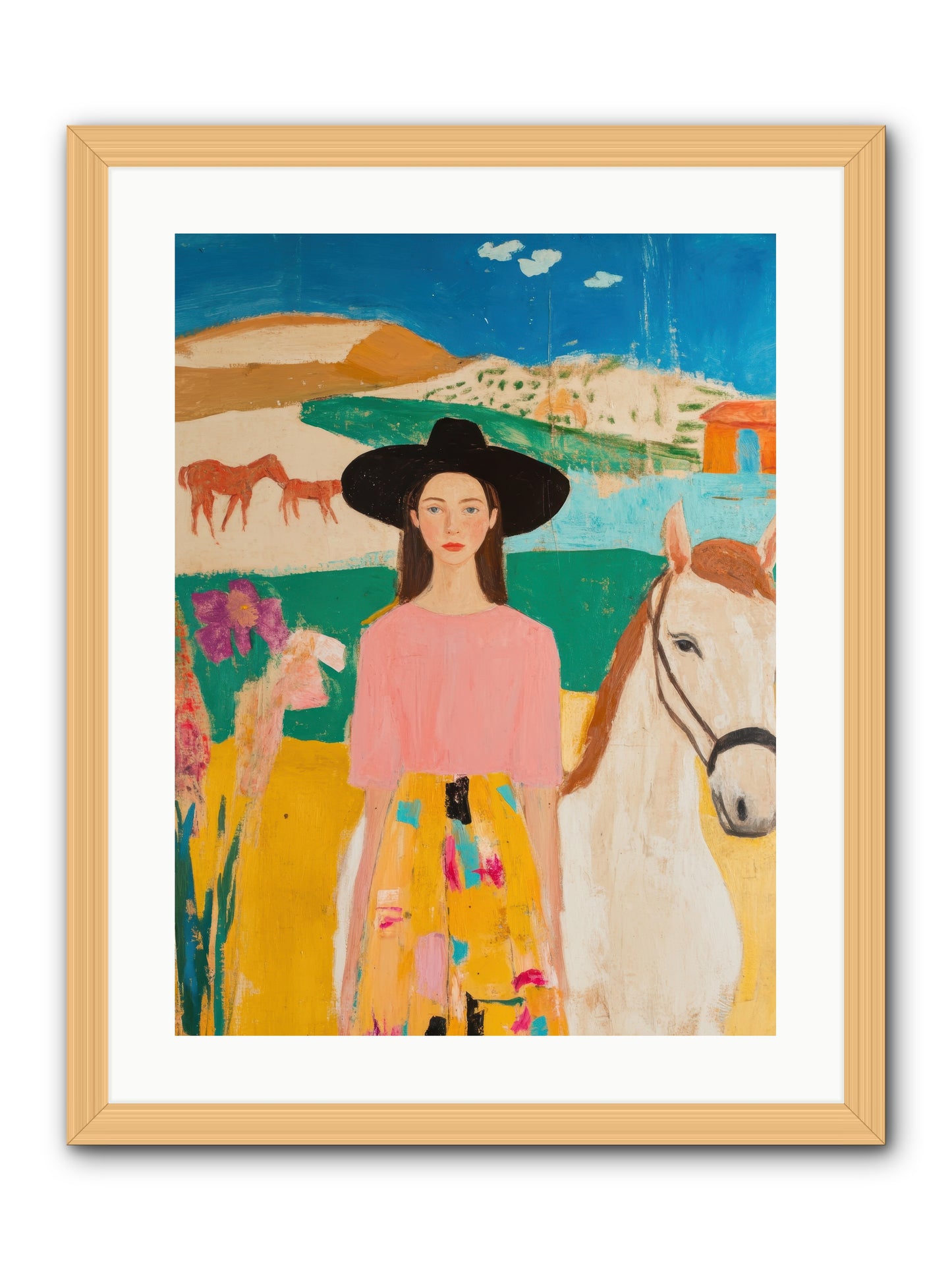 Bronco Belle -- Framed Print - Natural 18x24
