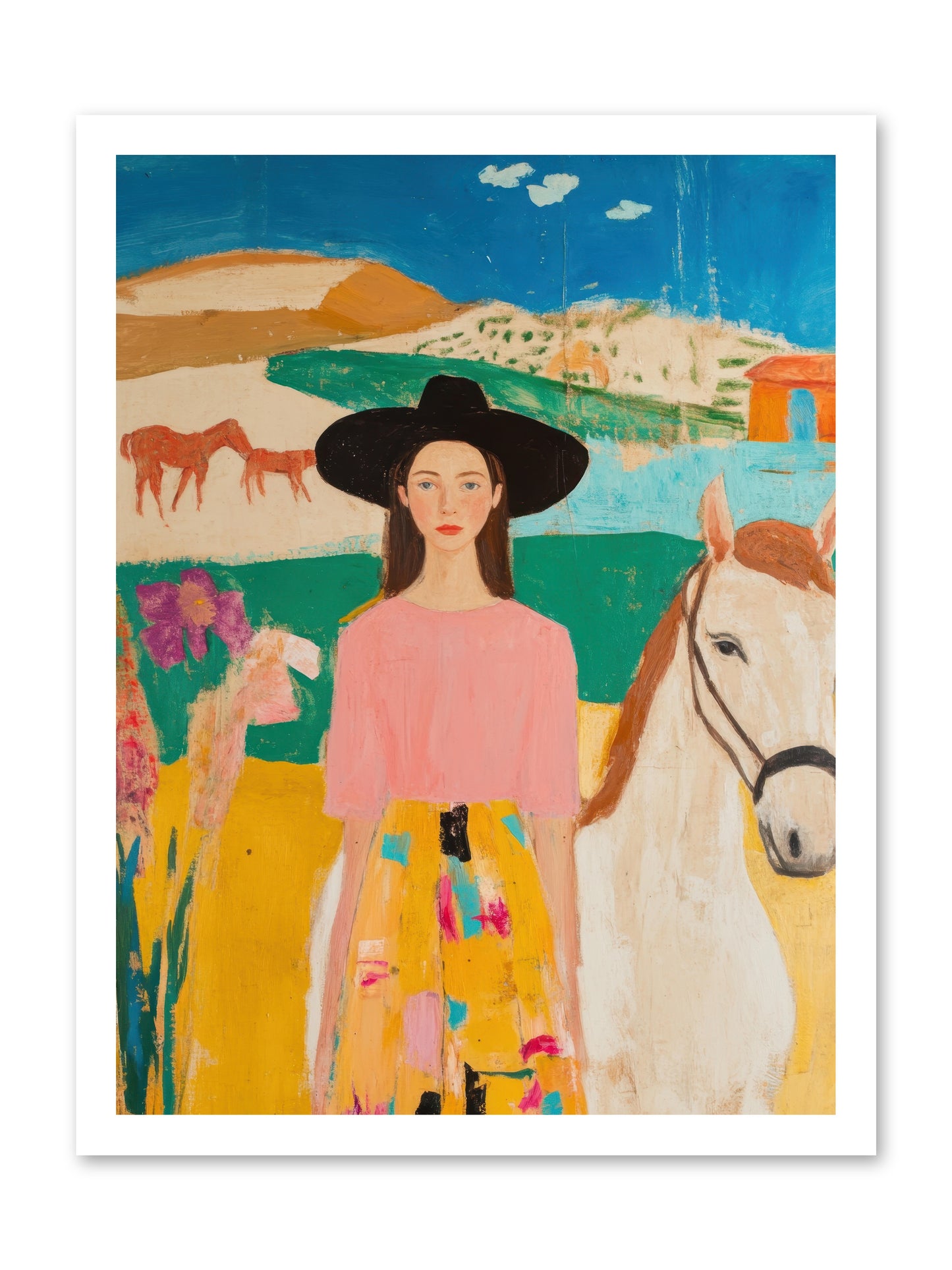 Bronco Belle -- Loose Canvas Print 18x24