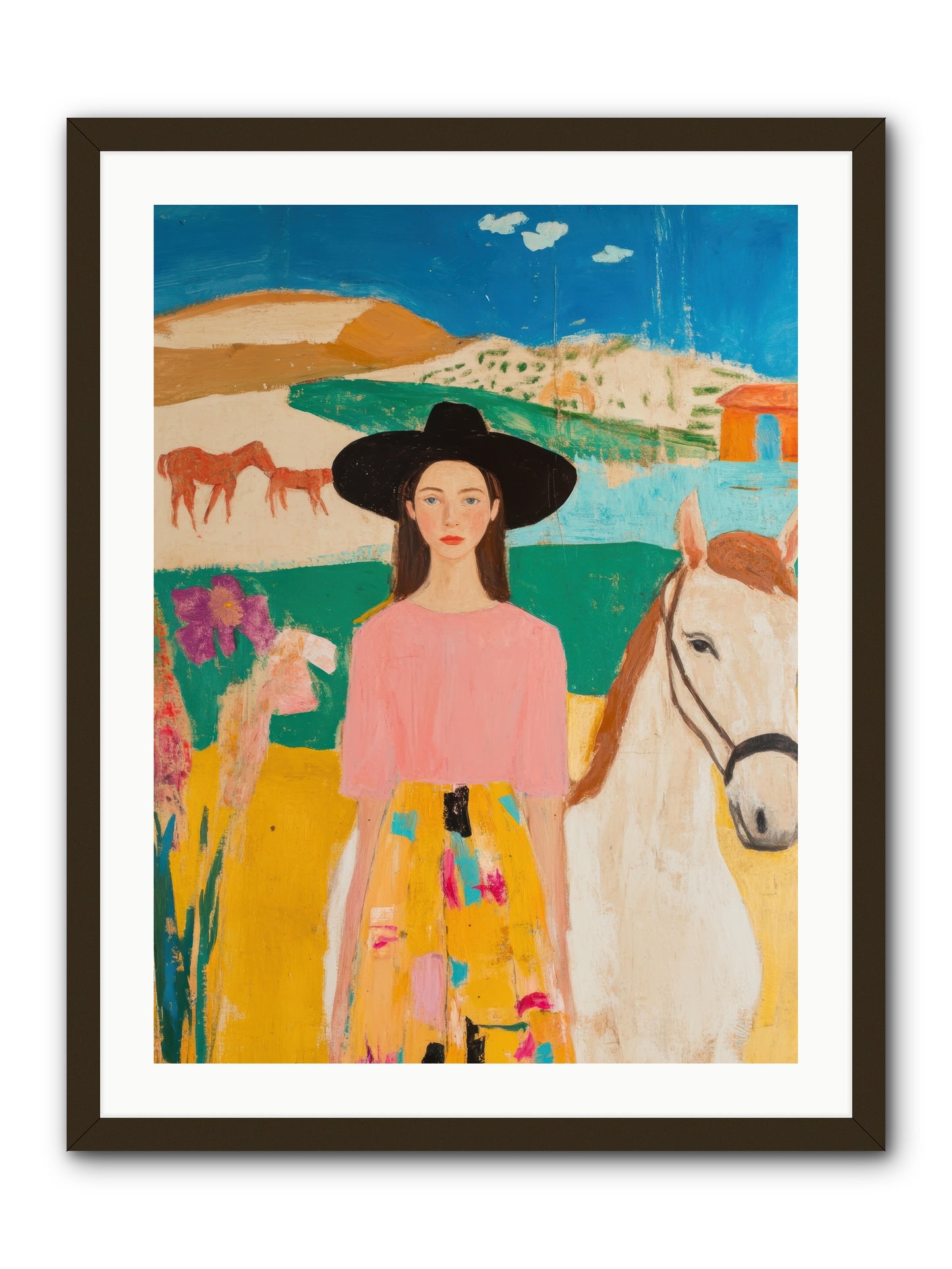 Bronco Belle -- Framed Print - Black 24x32