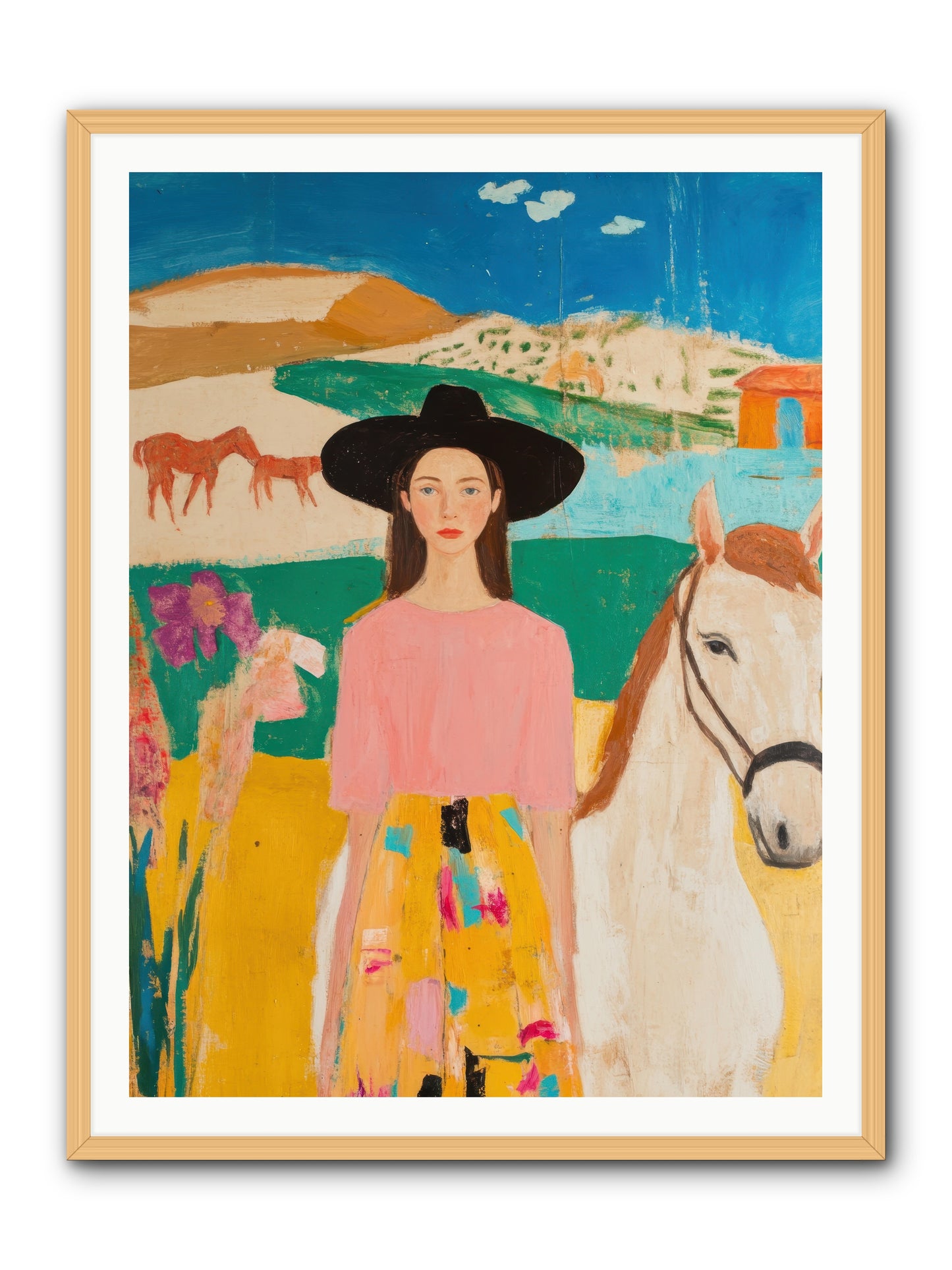 Bronco Belle -- Framed Print - Natural 36x48