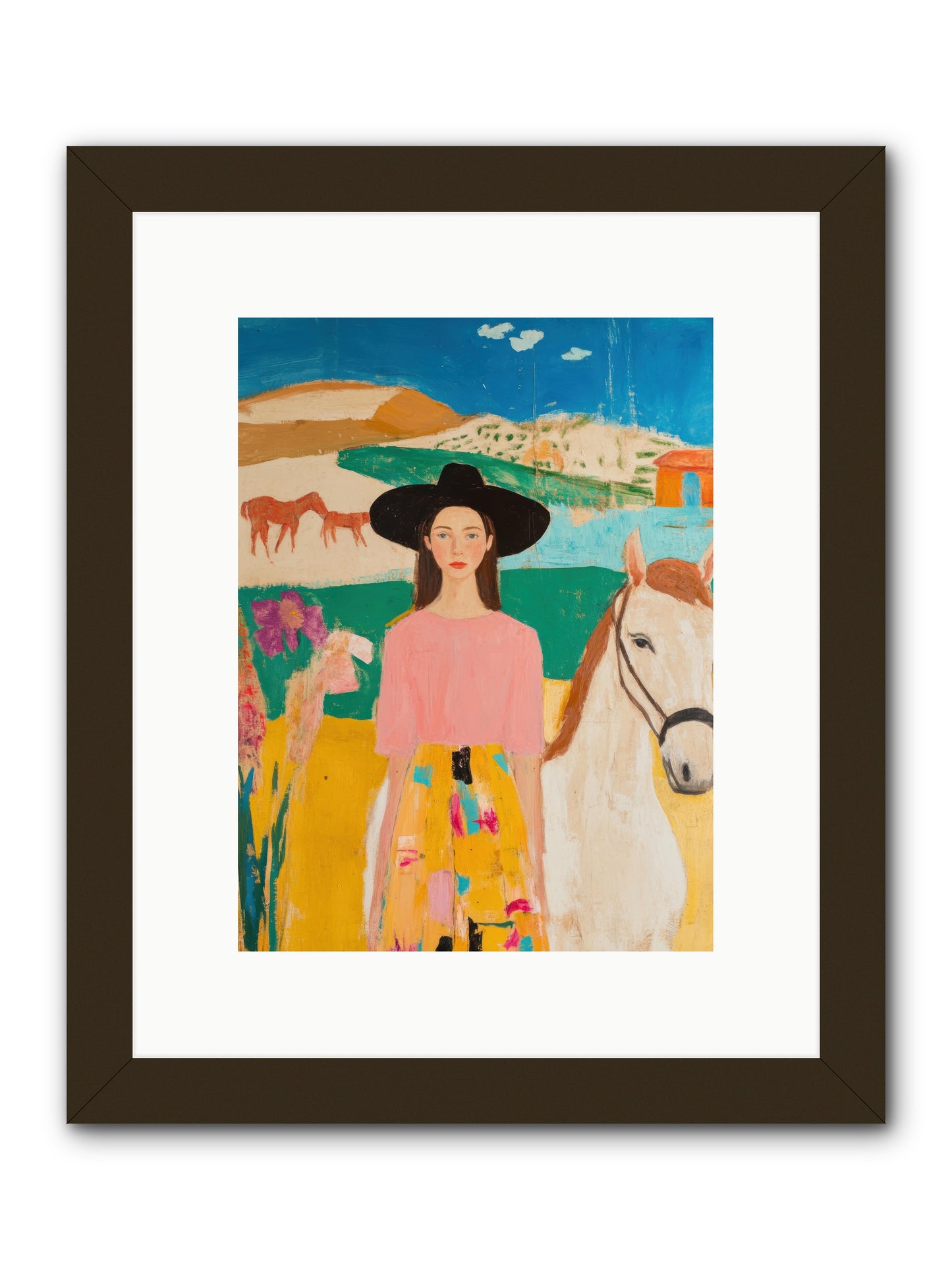 Bronco Belle -- Framed Print - Black 9x12