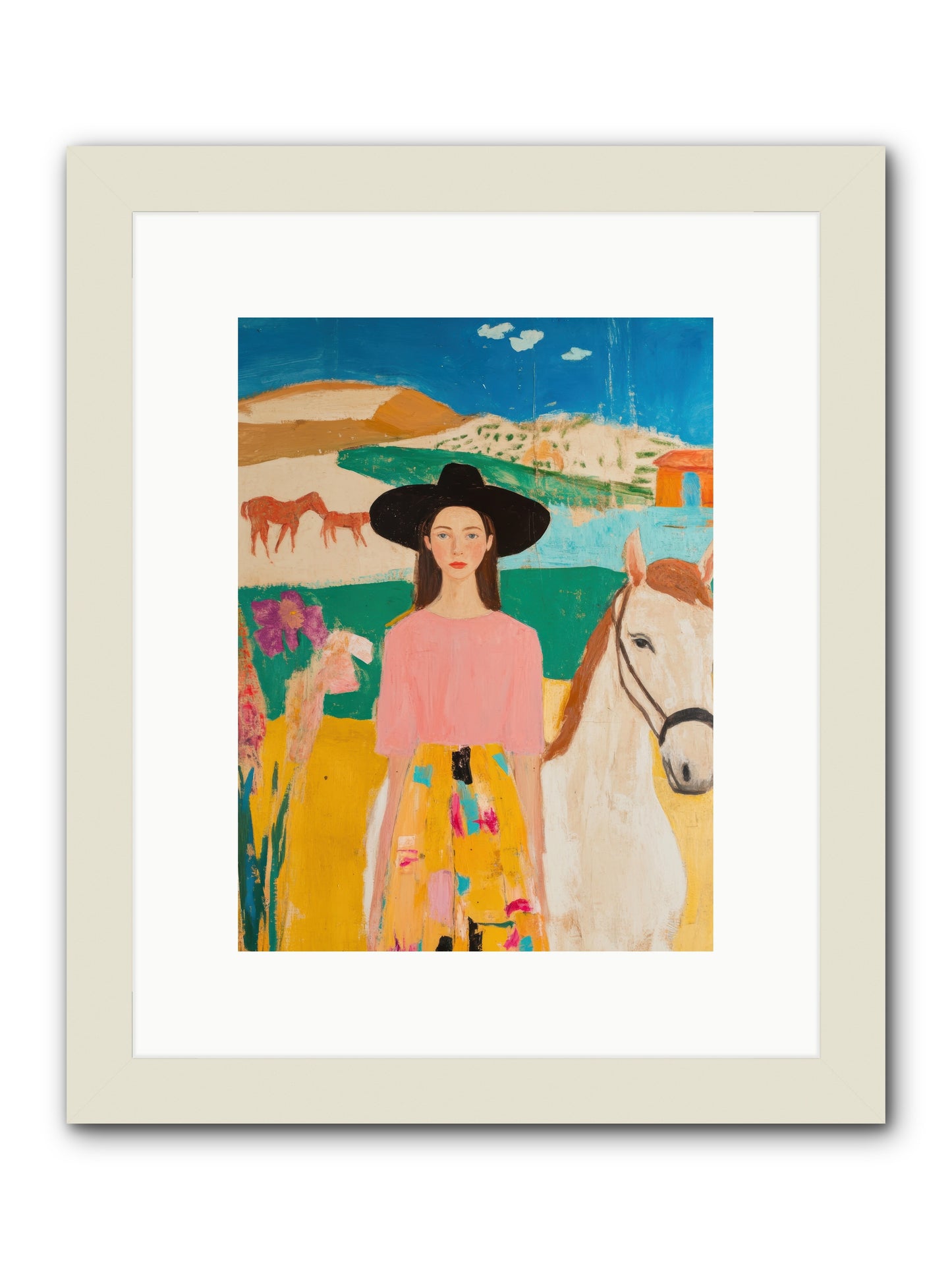 Bronco Belle -- Framed Print - White 9x12