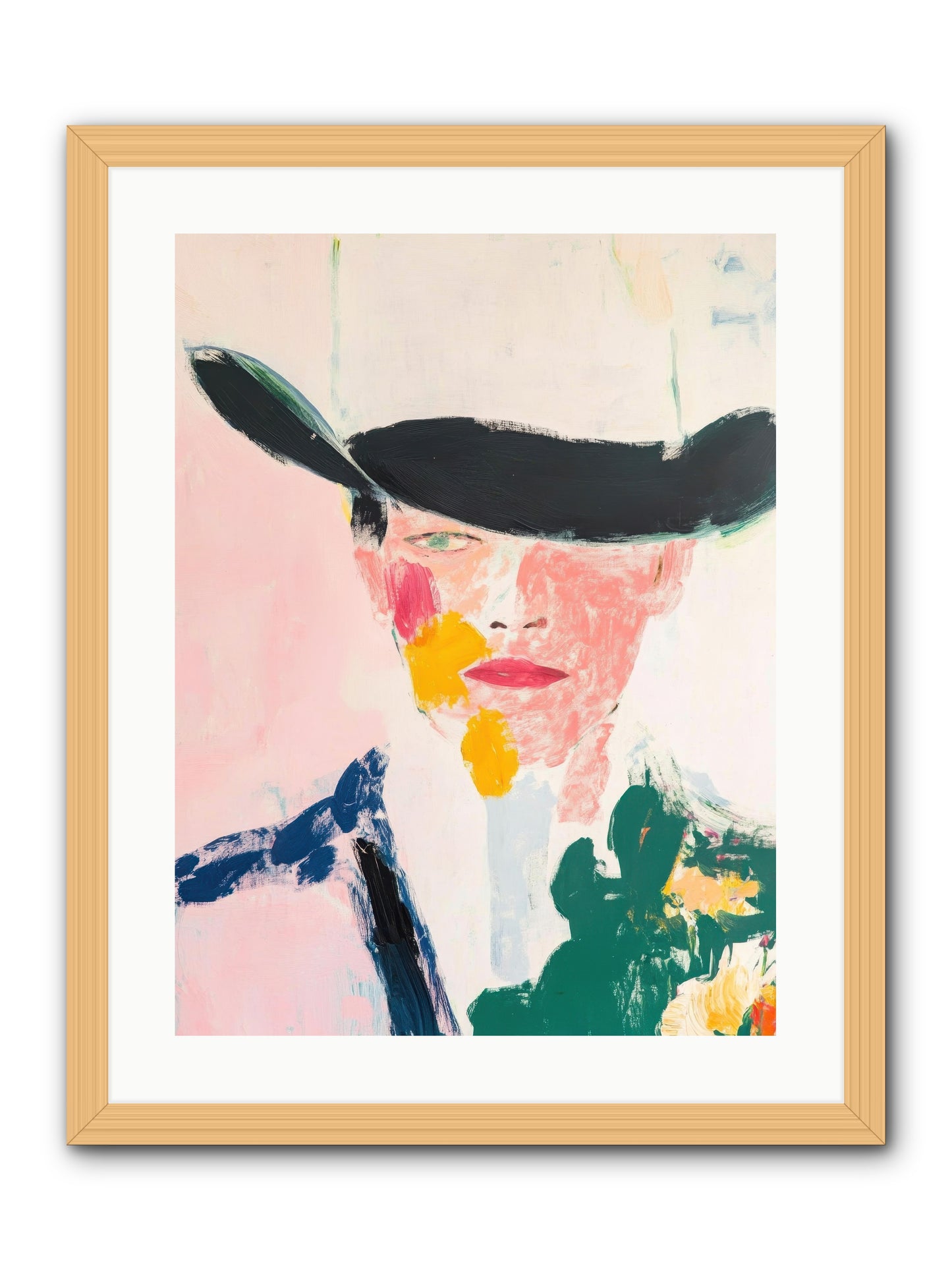 Bronco Breaker -- Framed Print - Natural 18x24