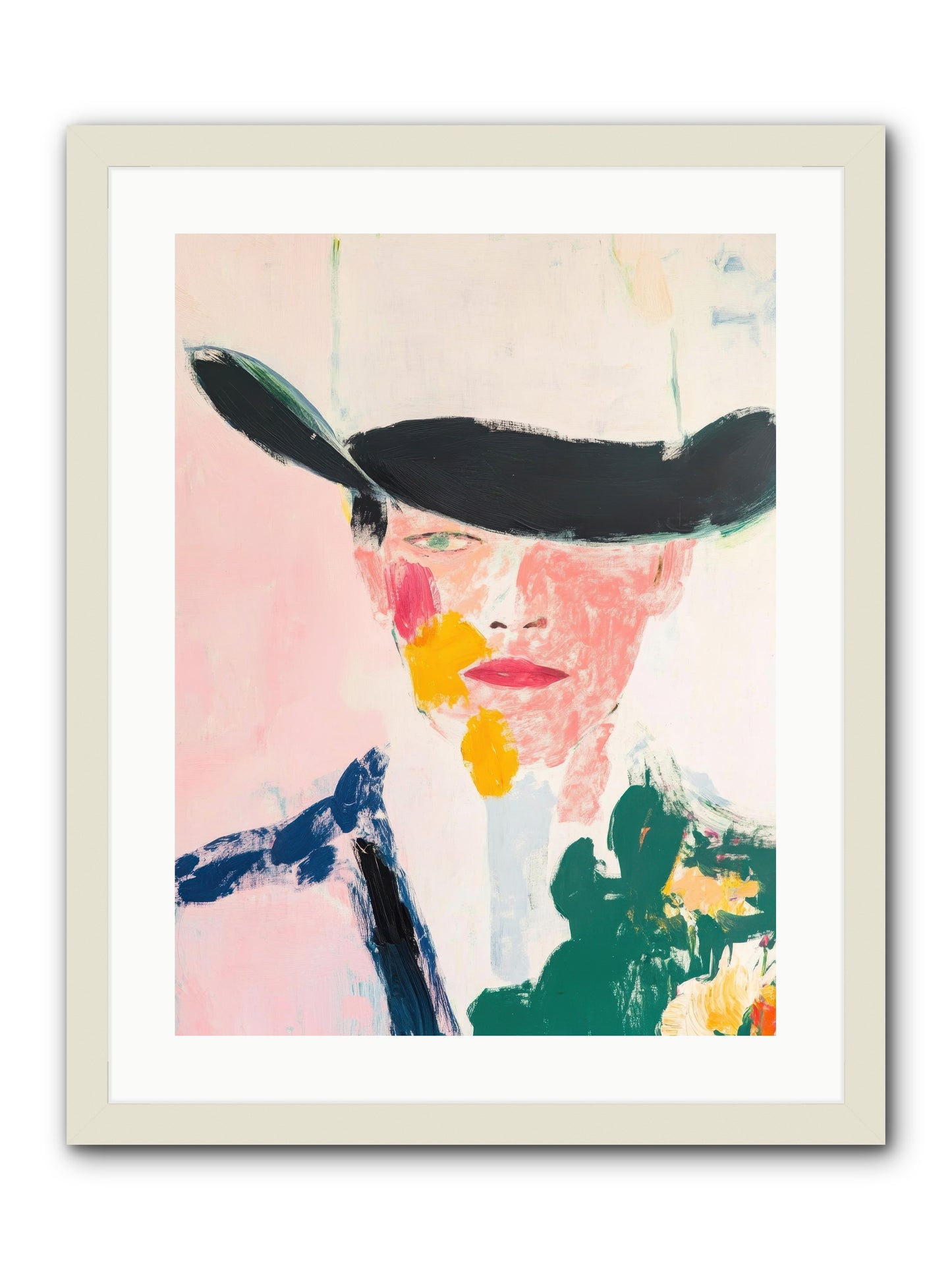 Bronco Breaker -- Framed Print - White 18x24