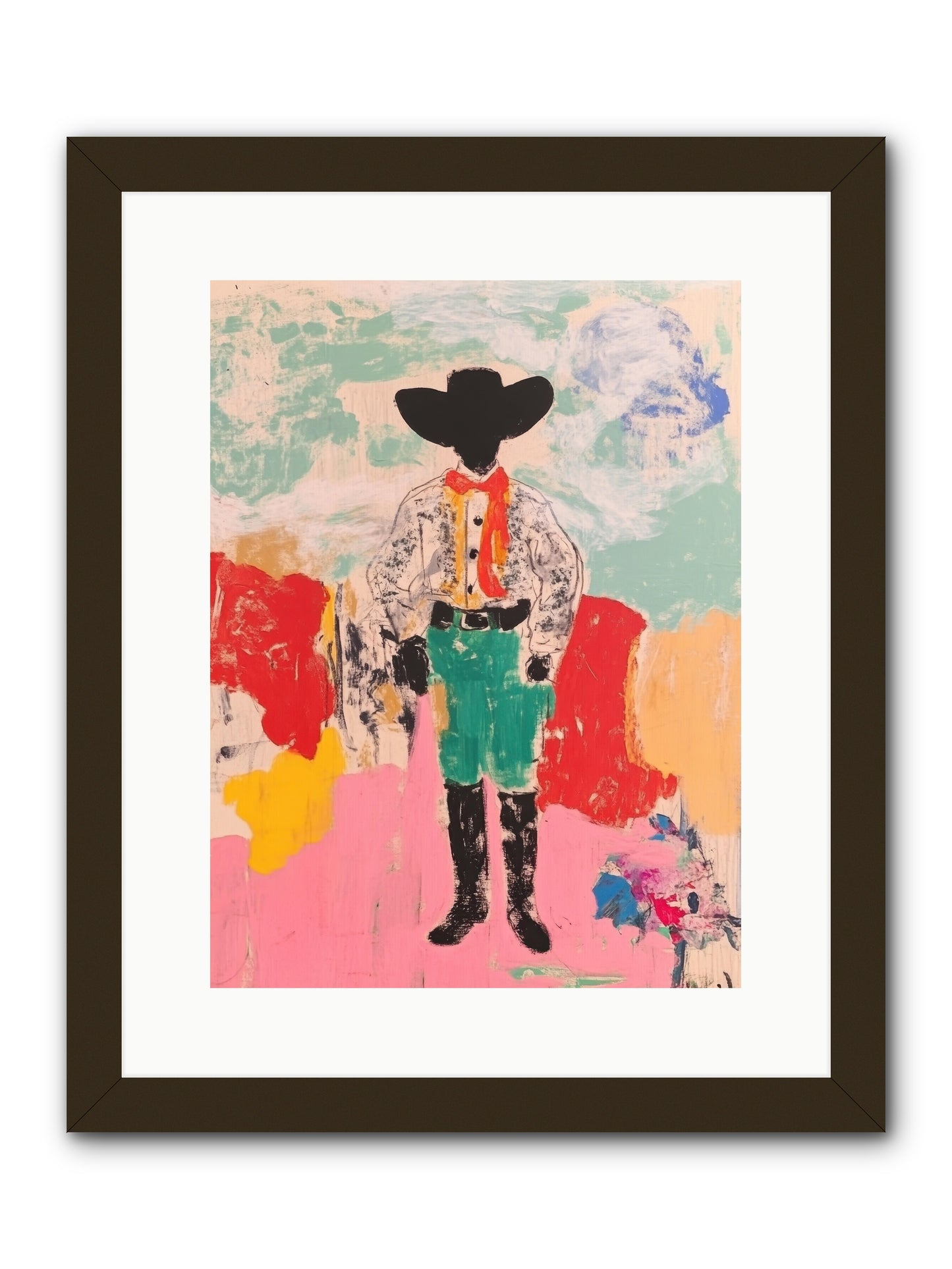 Bronco Buster -- Framed Print - Black 12x16