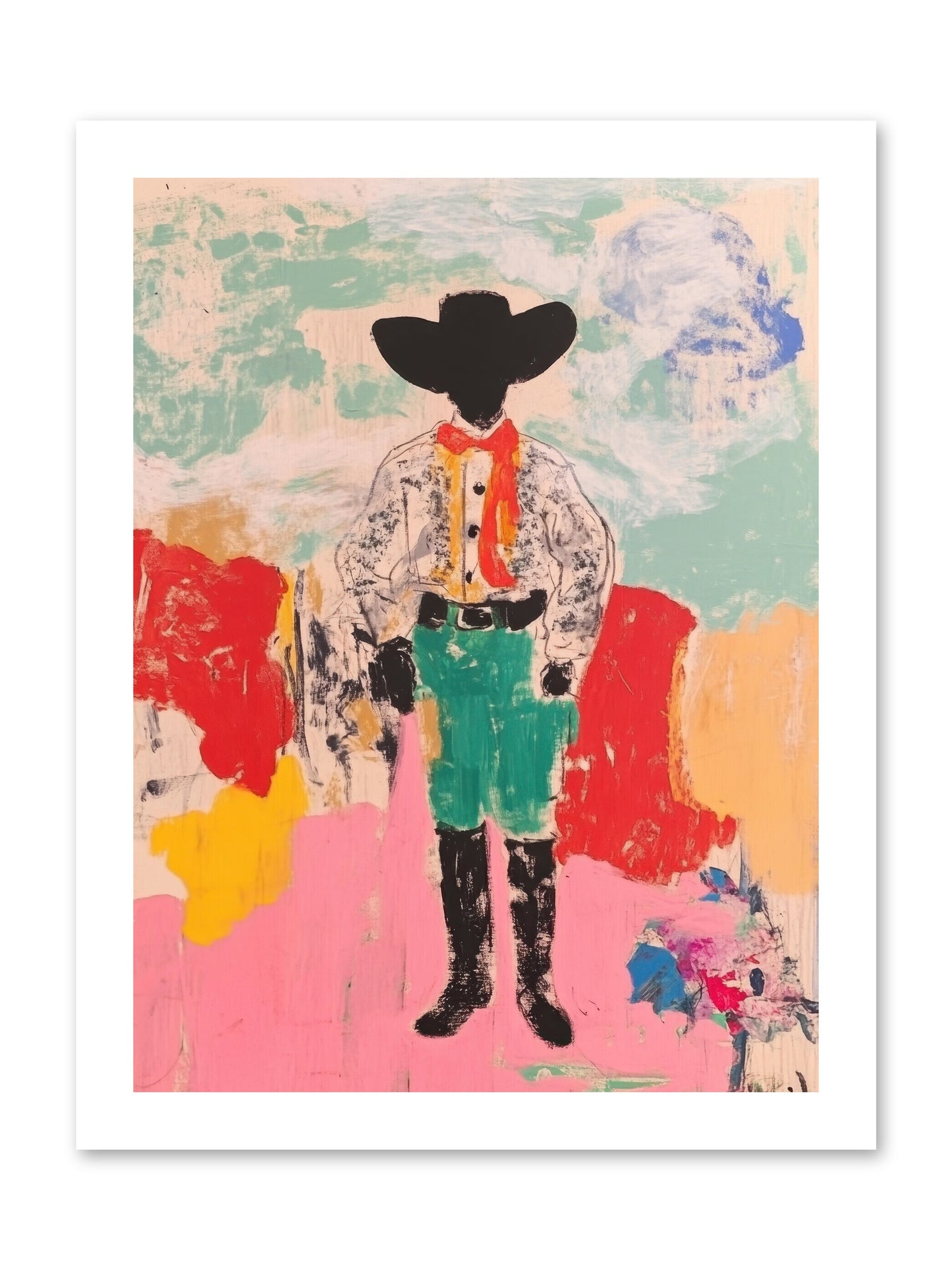 Bronco Buster -- Paper Print 12x16