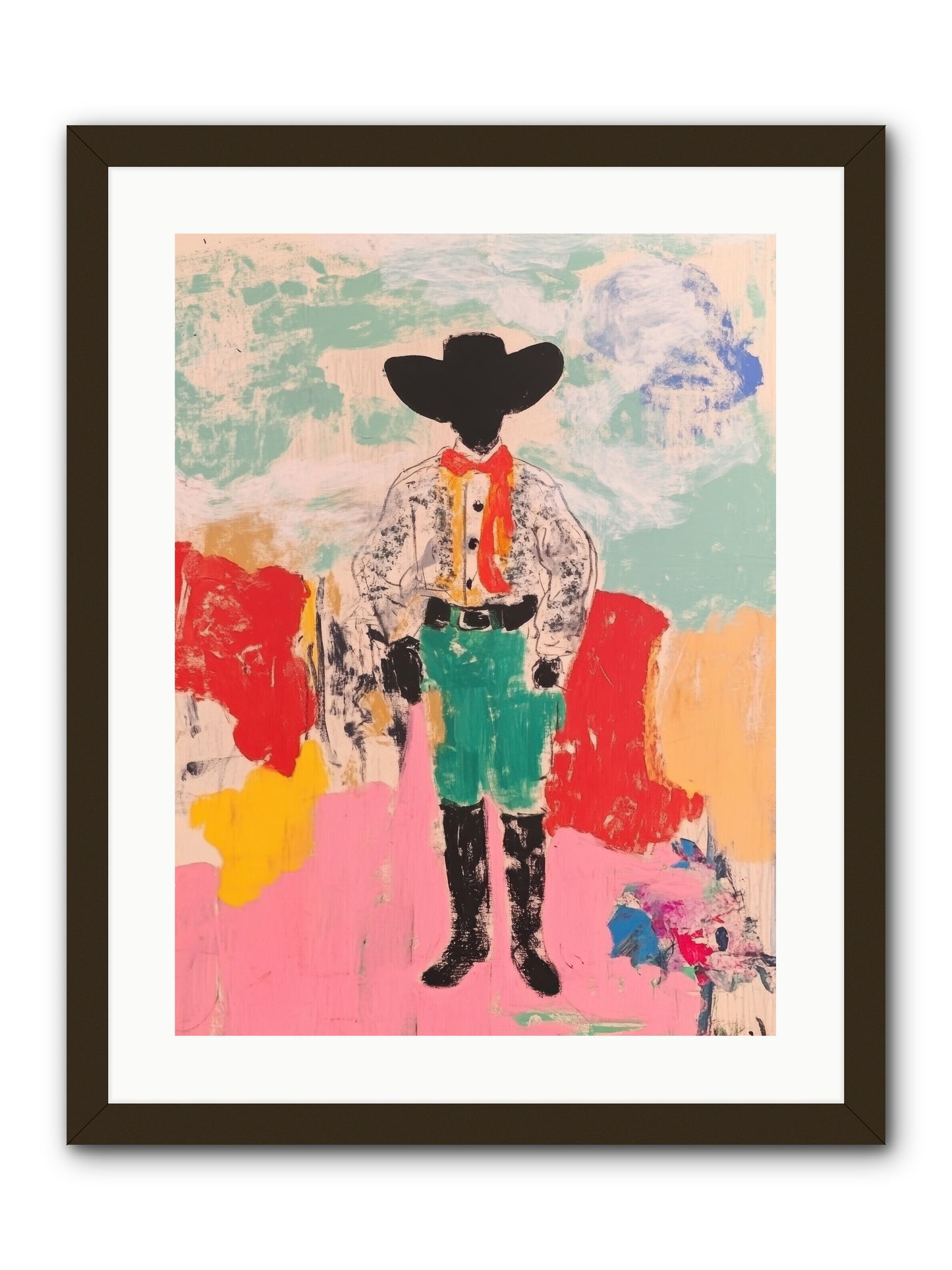 Bronco Buster -- Framed Print - Black 18x24
