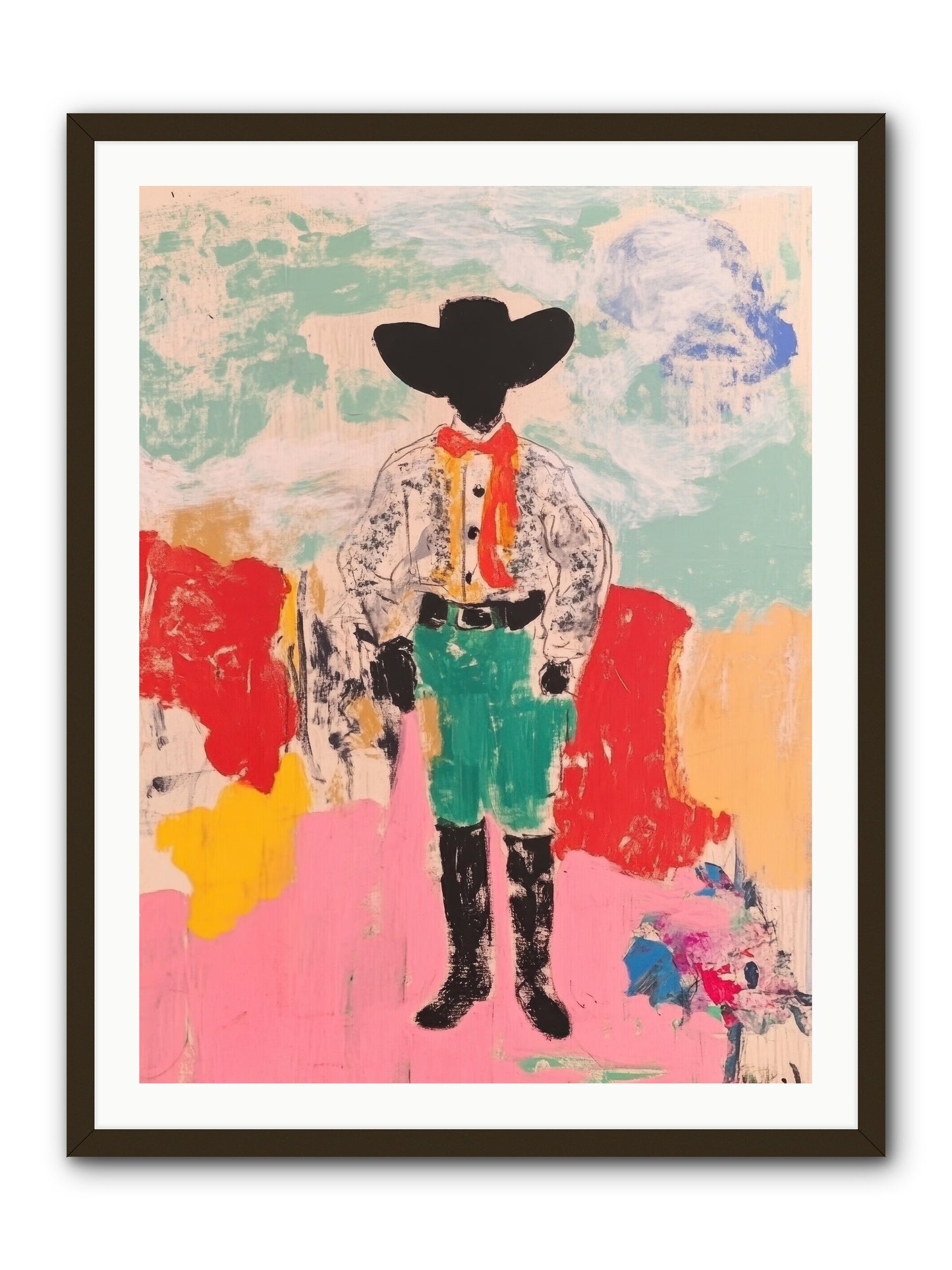 Bronco Buster -- Framed Print - Black 30x40