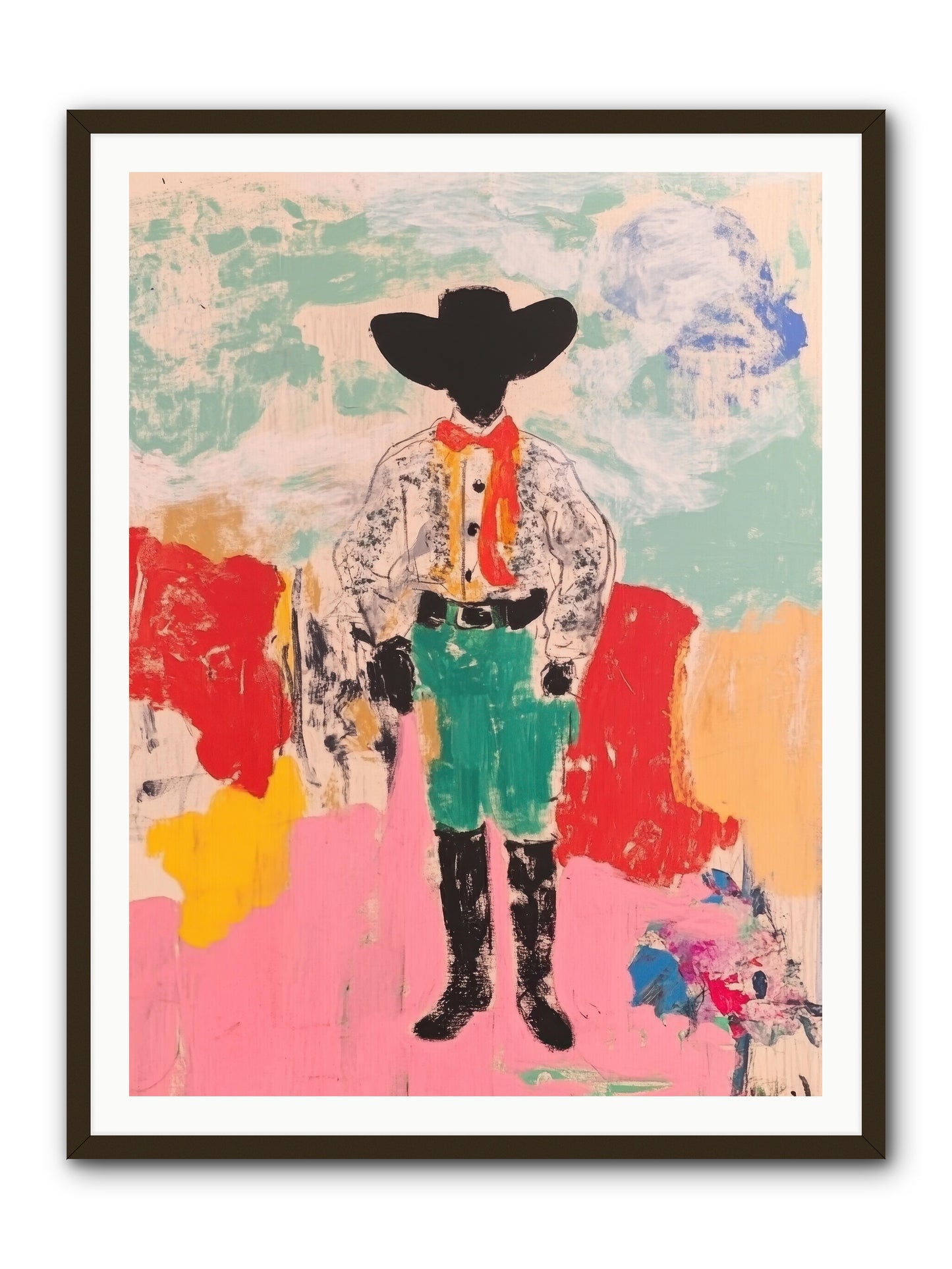 Bronco Buster -- Framed Print - Black 36x48