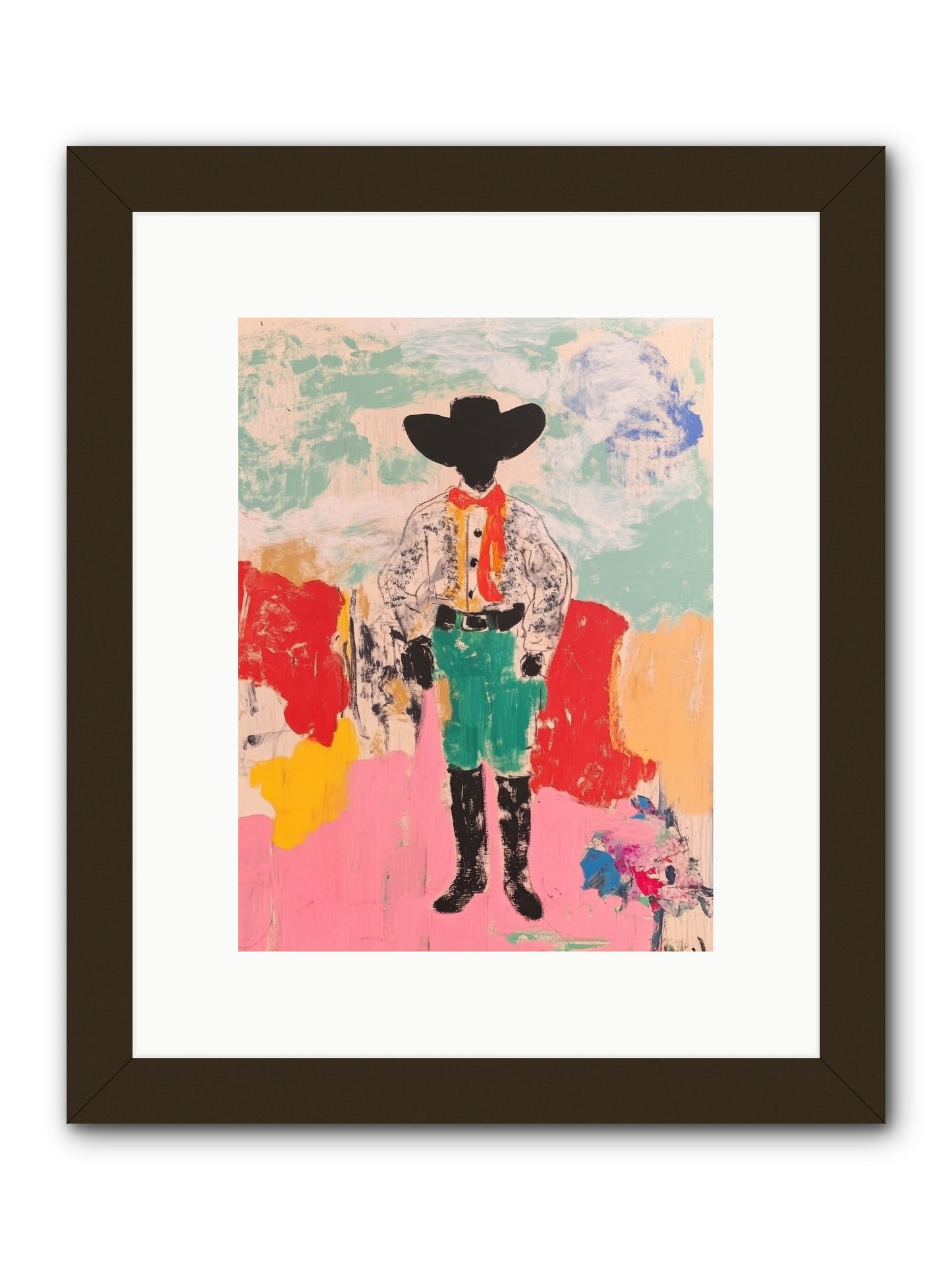 Bronco Buster -- Framed Print - Black 9x12