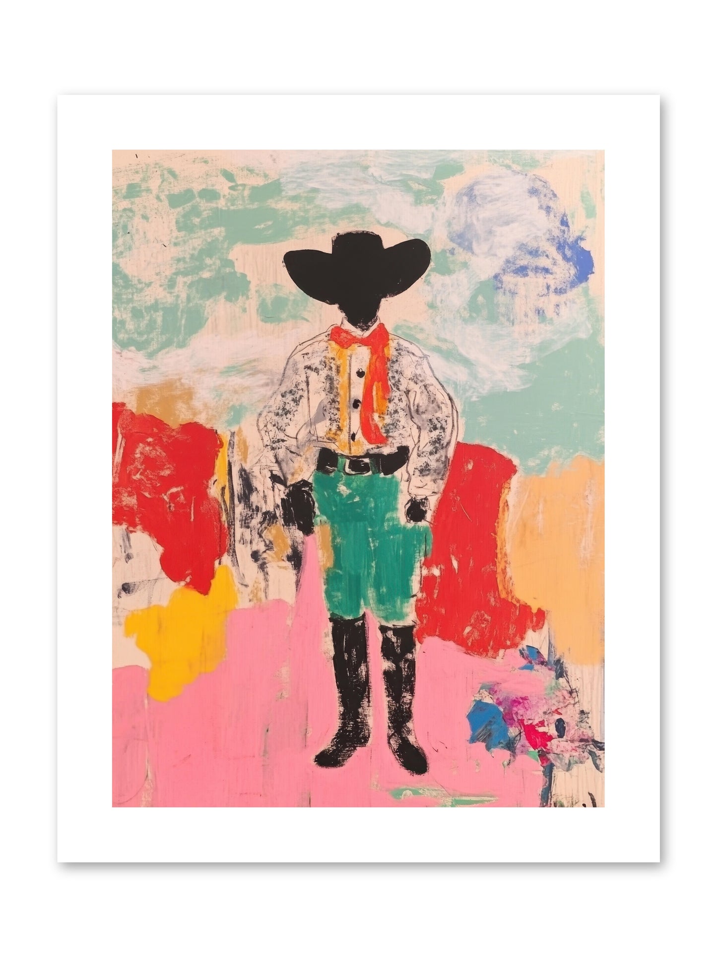 Bronco Buster -- Loose Canvas Print 9x12
