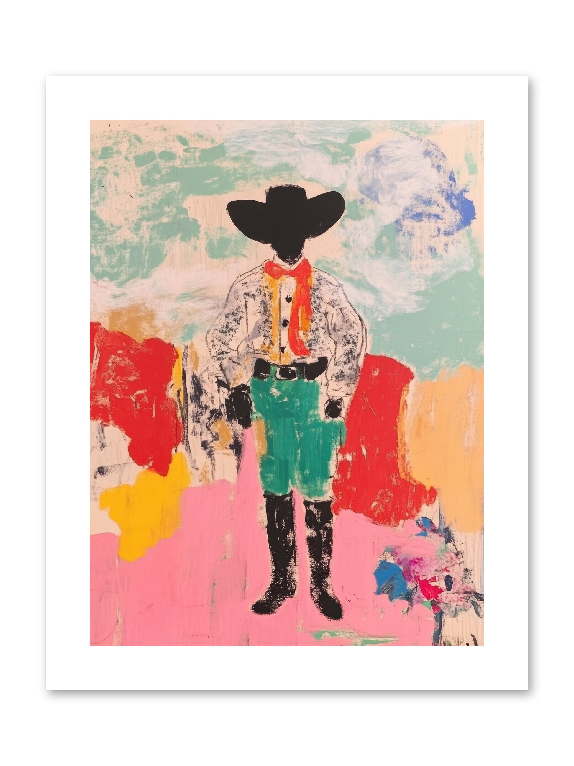 Bronco Buster -- Paper Print 9x12