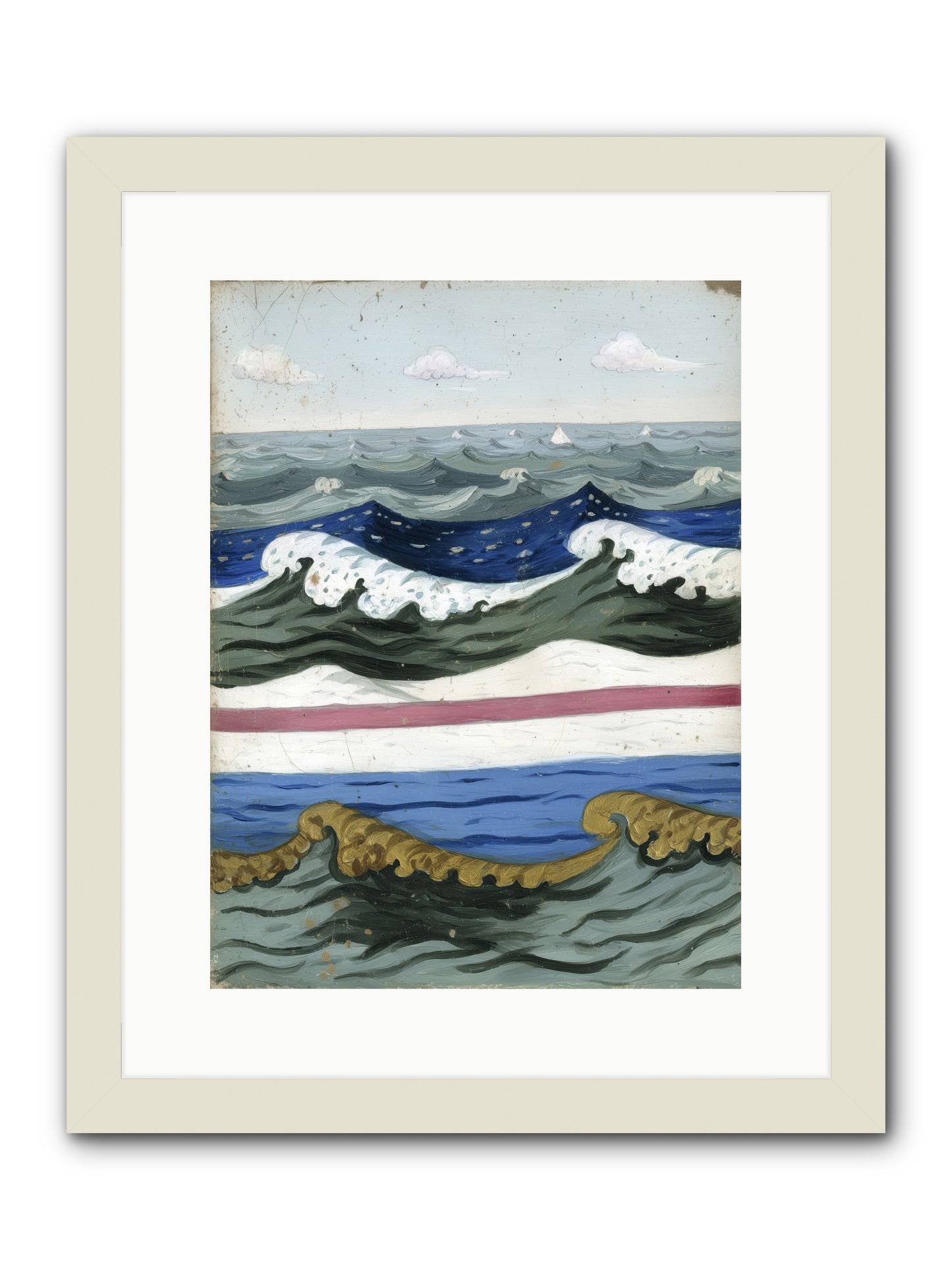 Brushed Horizon -- Framed Print - White 12x16