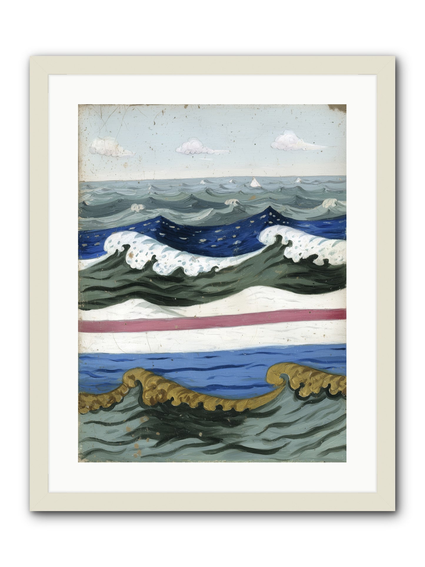 Brushed Horizon -- Framed Print - White 18x24
