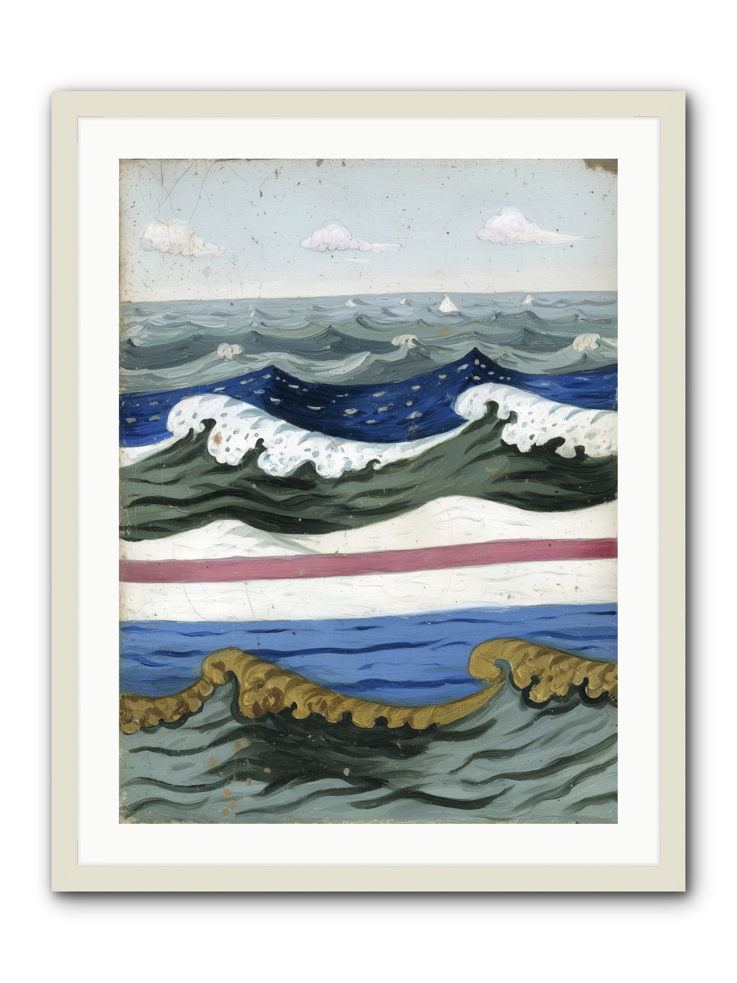 Brushed Horizon -- Framed Print - White 24x32