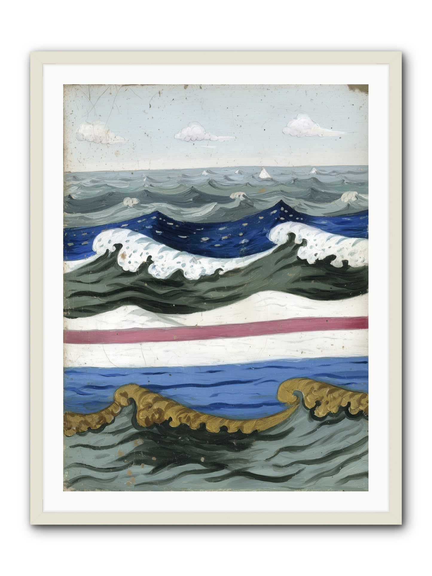 Brushed Horizon -- Framed Print - White 30x40