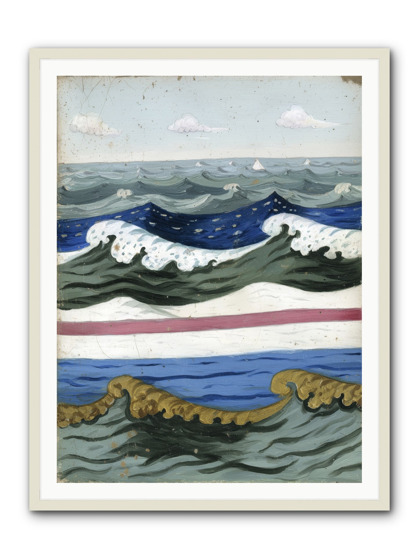 Brushed Horizon -- Framed Print - White 36x48