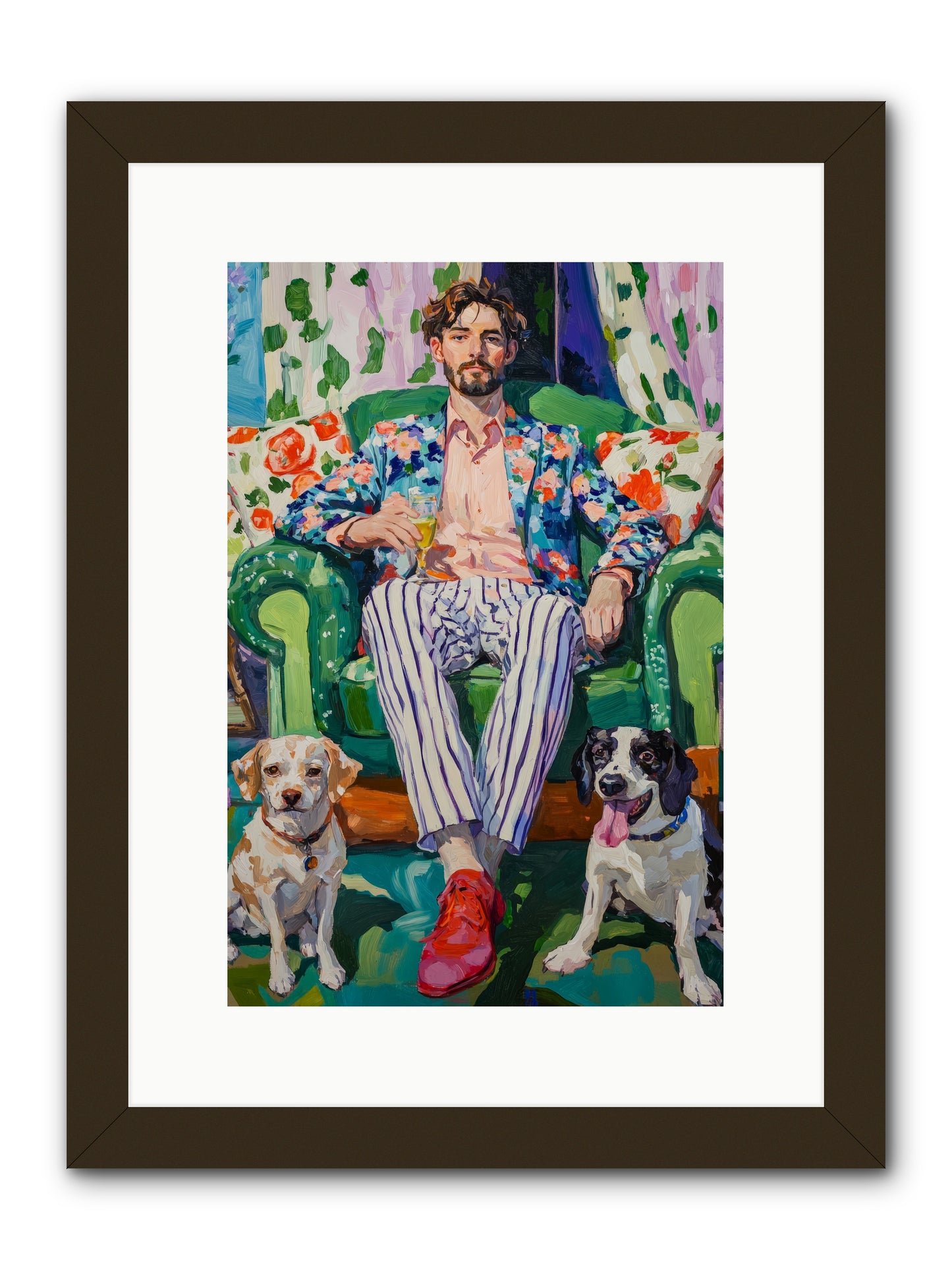 Bubbles With The Boys -- Framed Print - Black 10x15