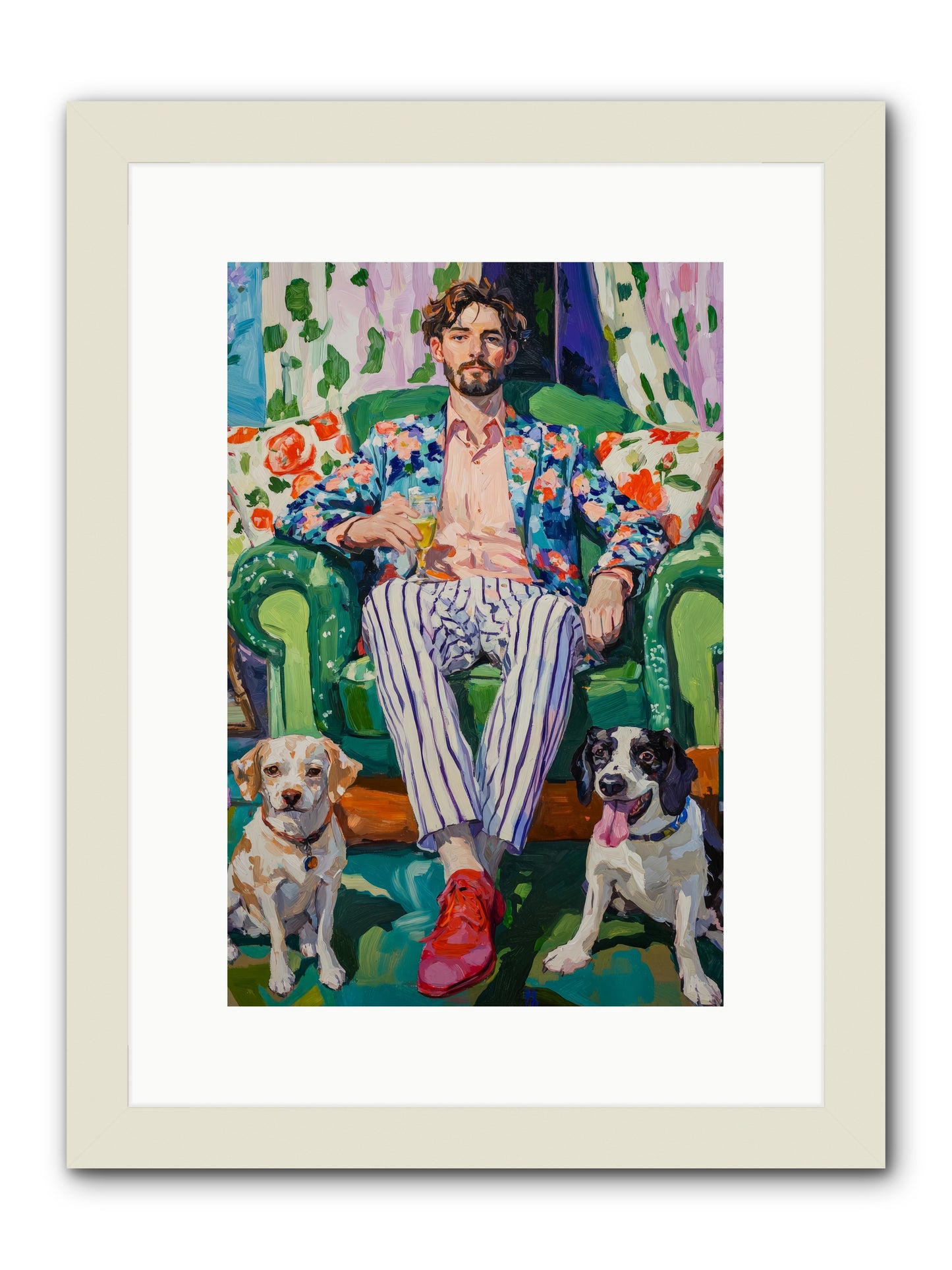 Bubbles With The Boys -- Framed Print - White 10x15
