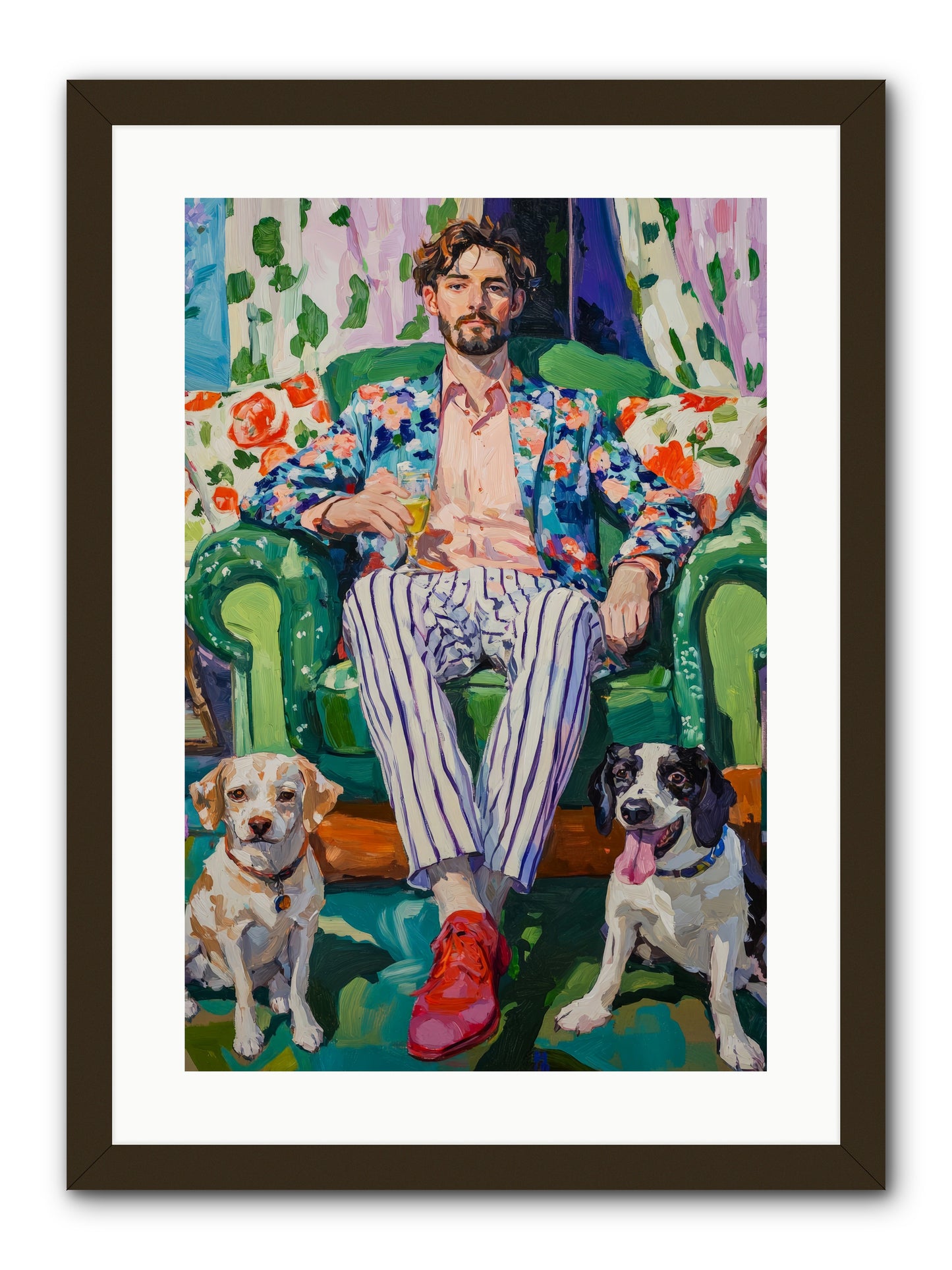 Bubbles With The Boys -- Framed Print - Black 16x24