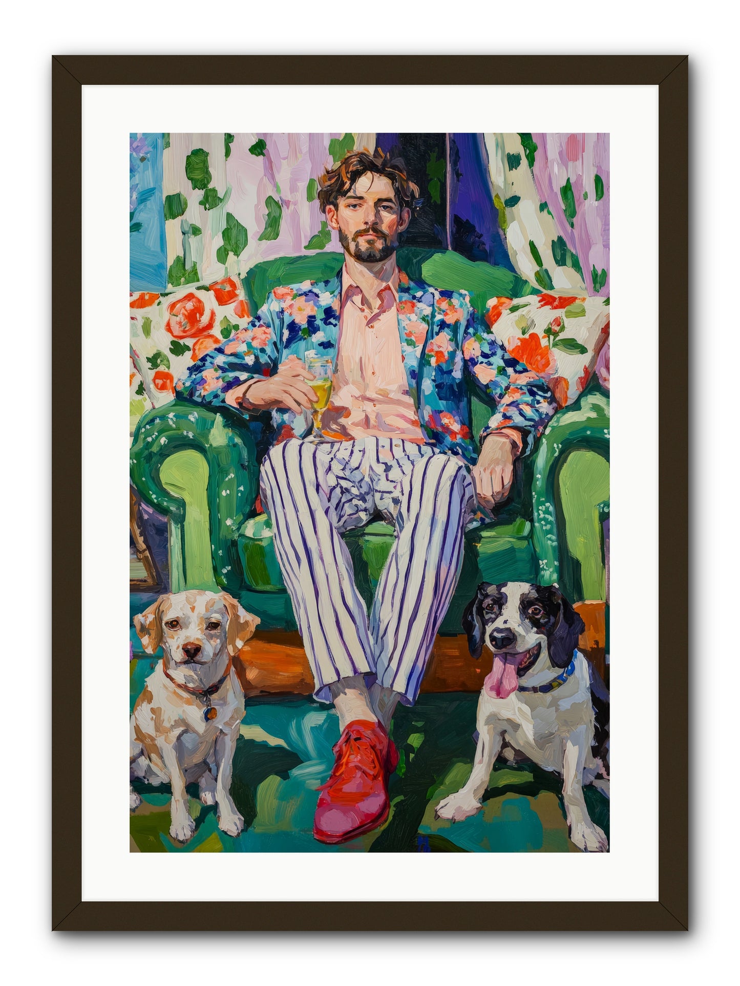 Bubbles With The Boys -- Framed Print - Black 20x30
