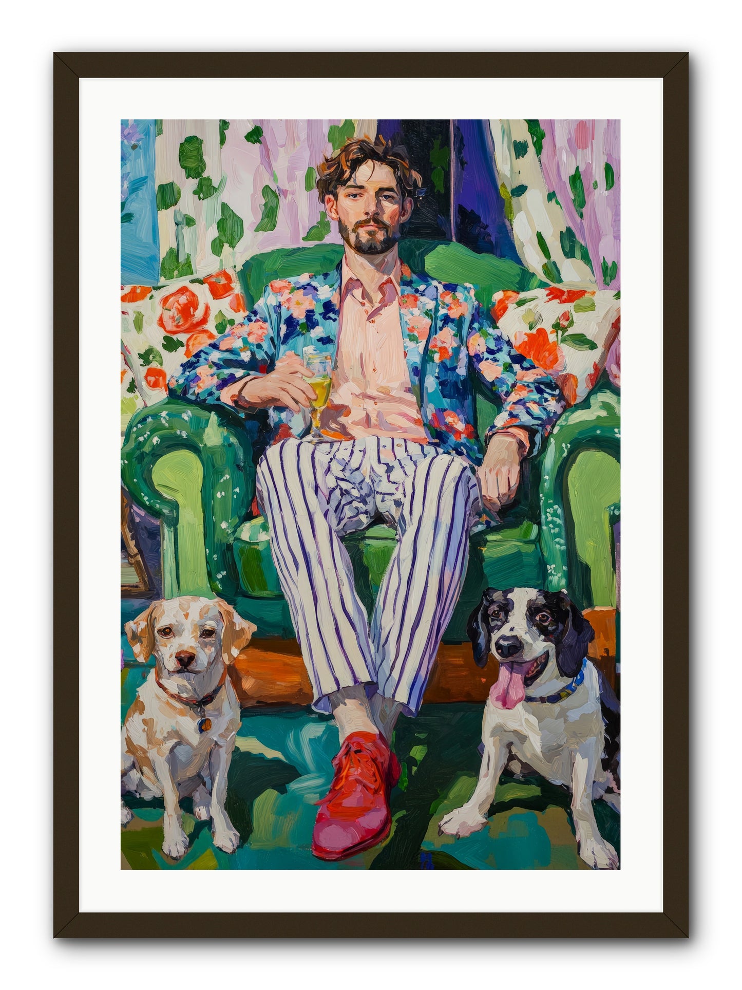 Bubbles With The Boys -- Framed Print - Black 24x36