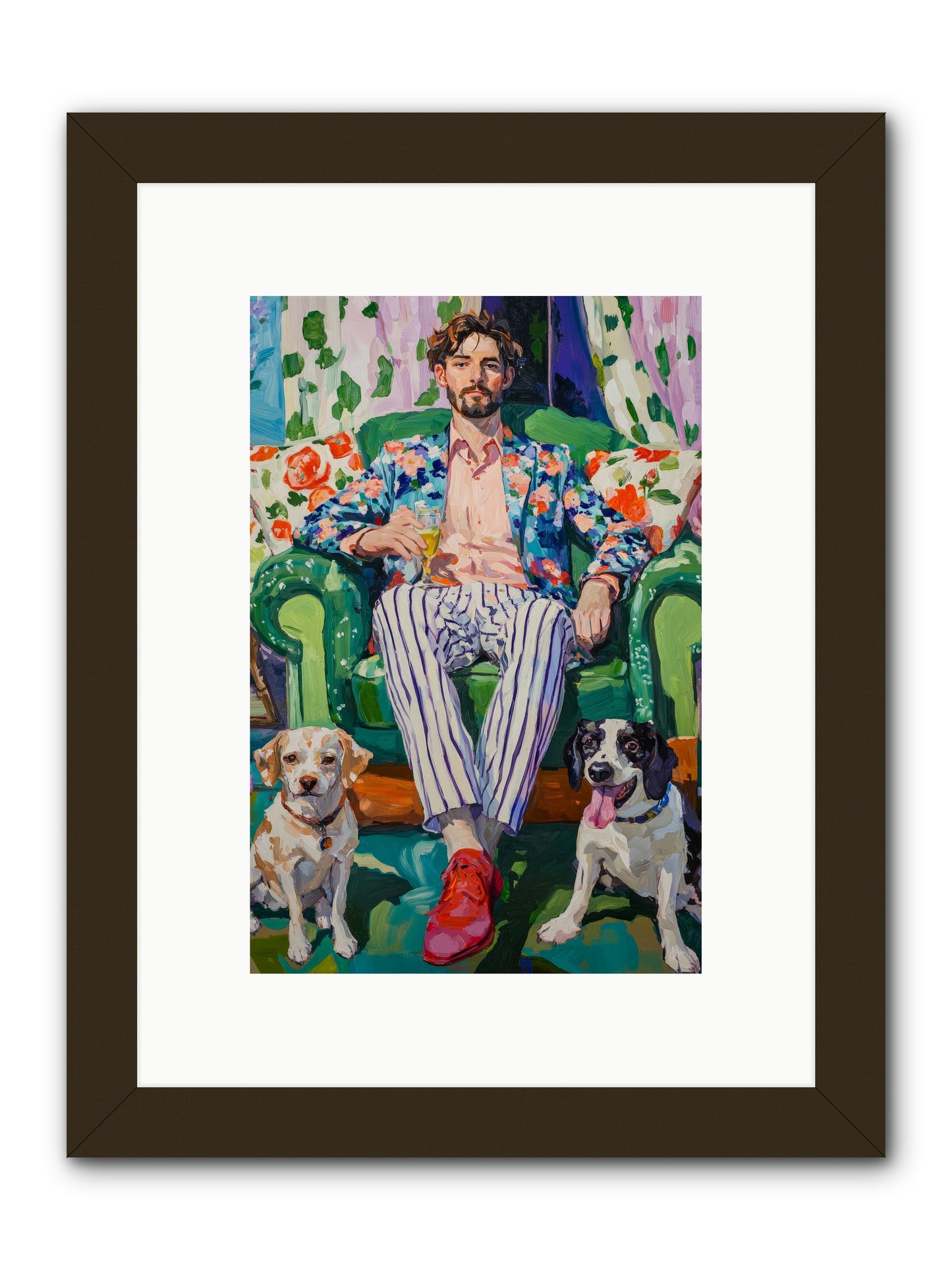 Bubbles With The Boys -- Framed Print - Black 8x12