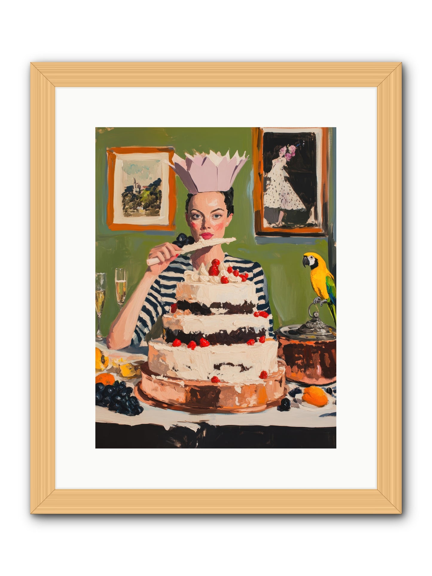 Buttercream Baroness -- Framed Print - Natural 12x16