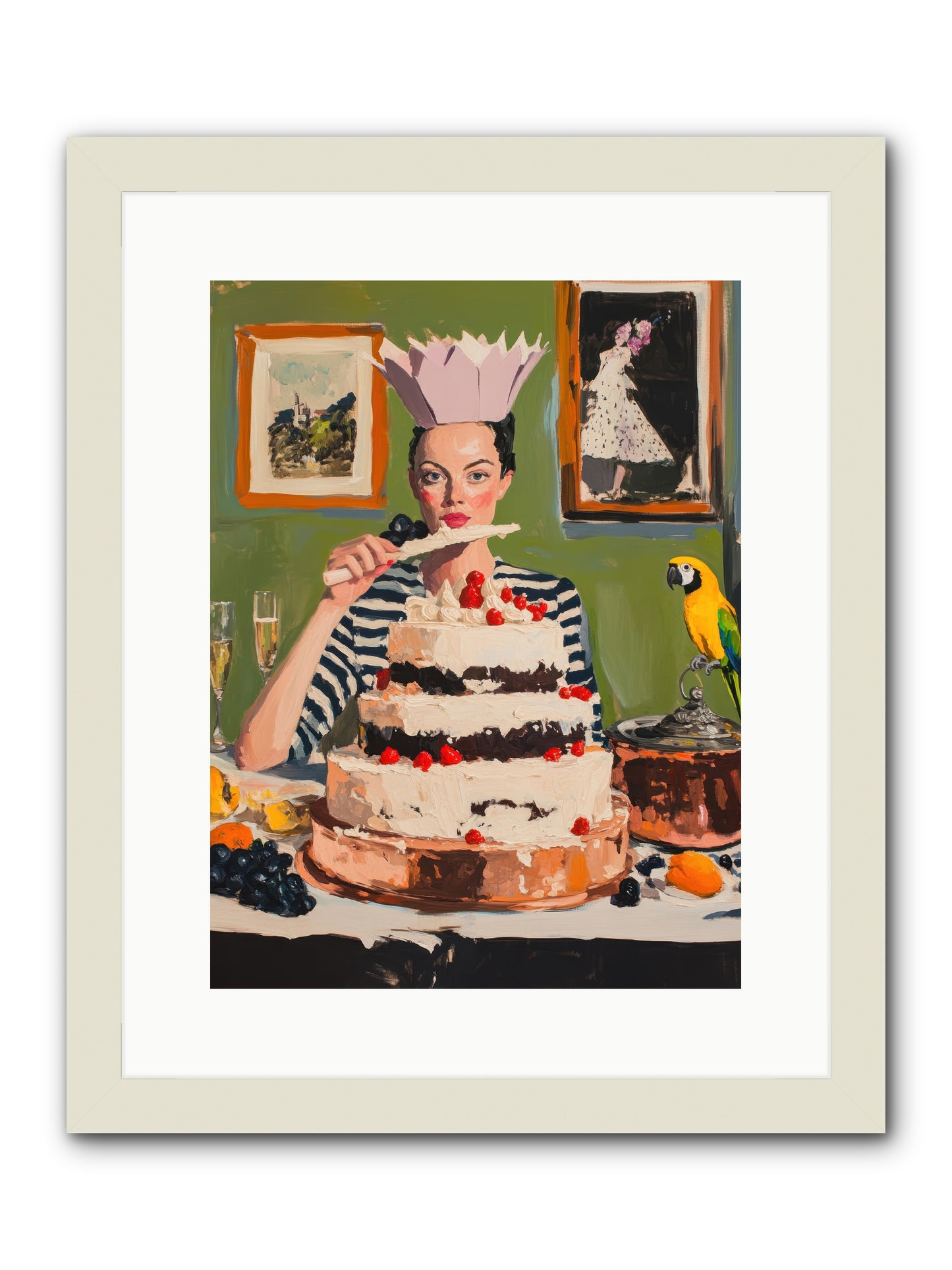 Buttercream Baroness -- Framed Print - White 12x16