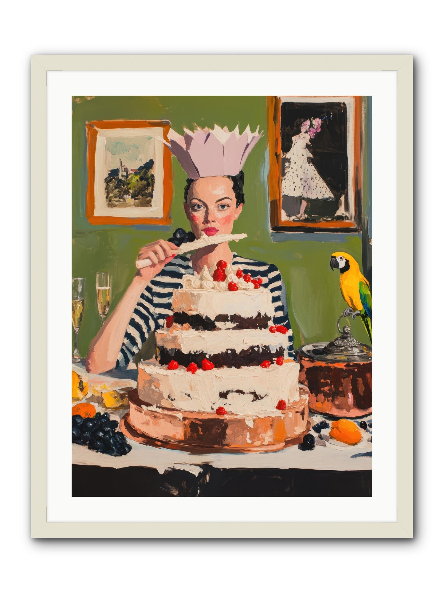 Buttercream Baroness -- Framed Print - White 24x32
