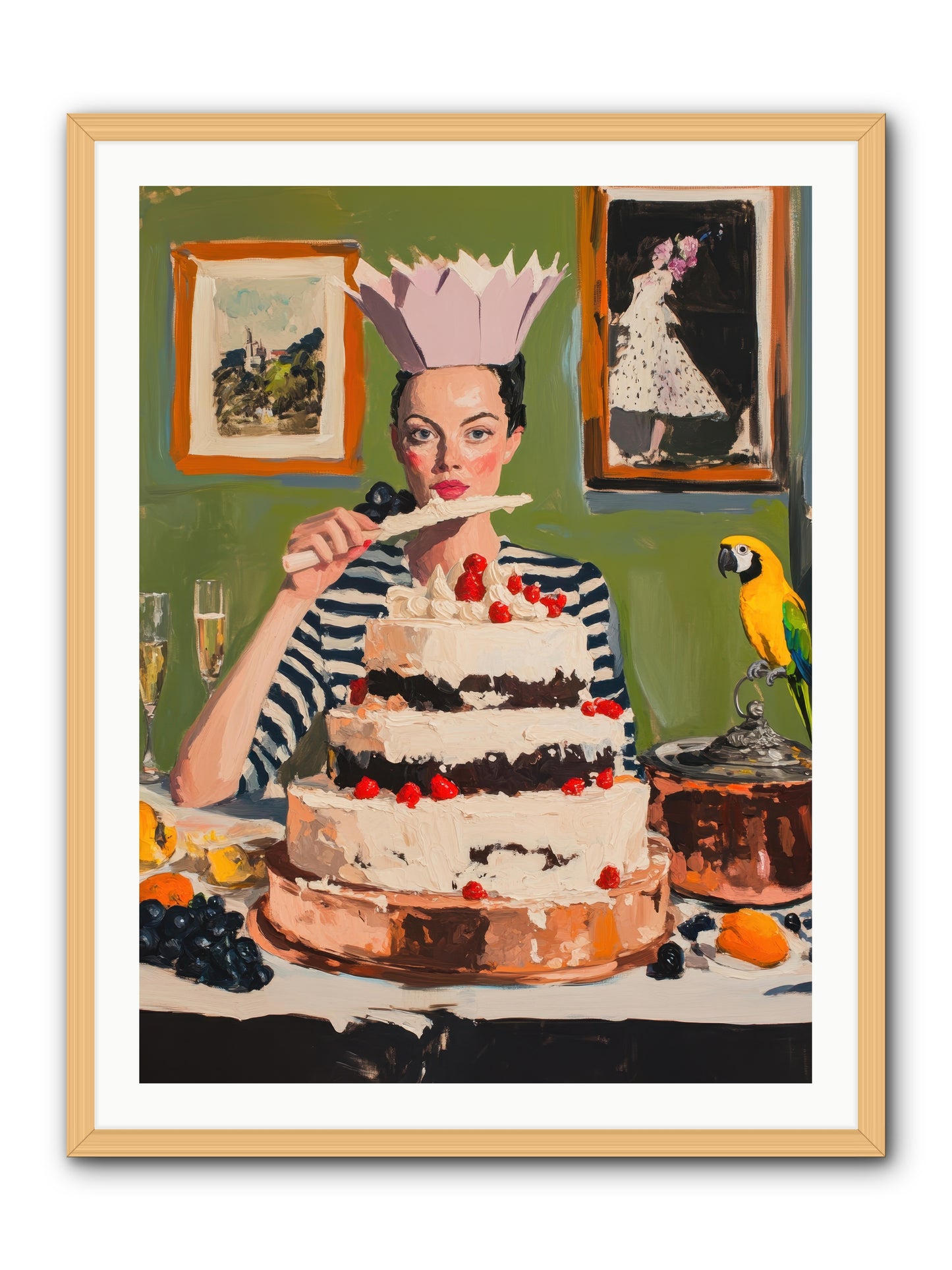 Buttercream Baroness -- Framed Print - Natural 30x40