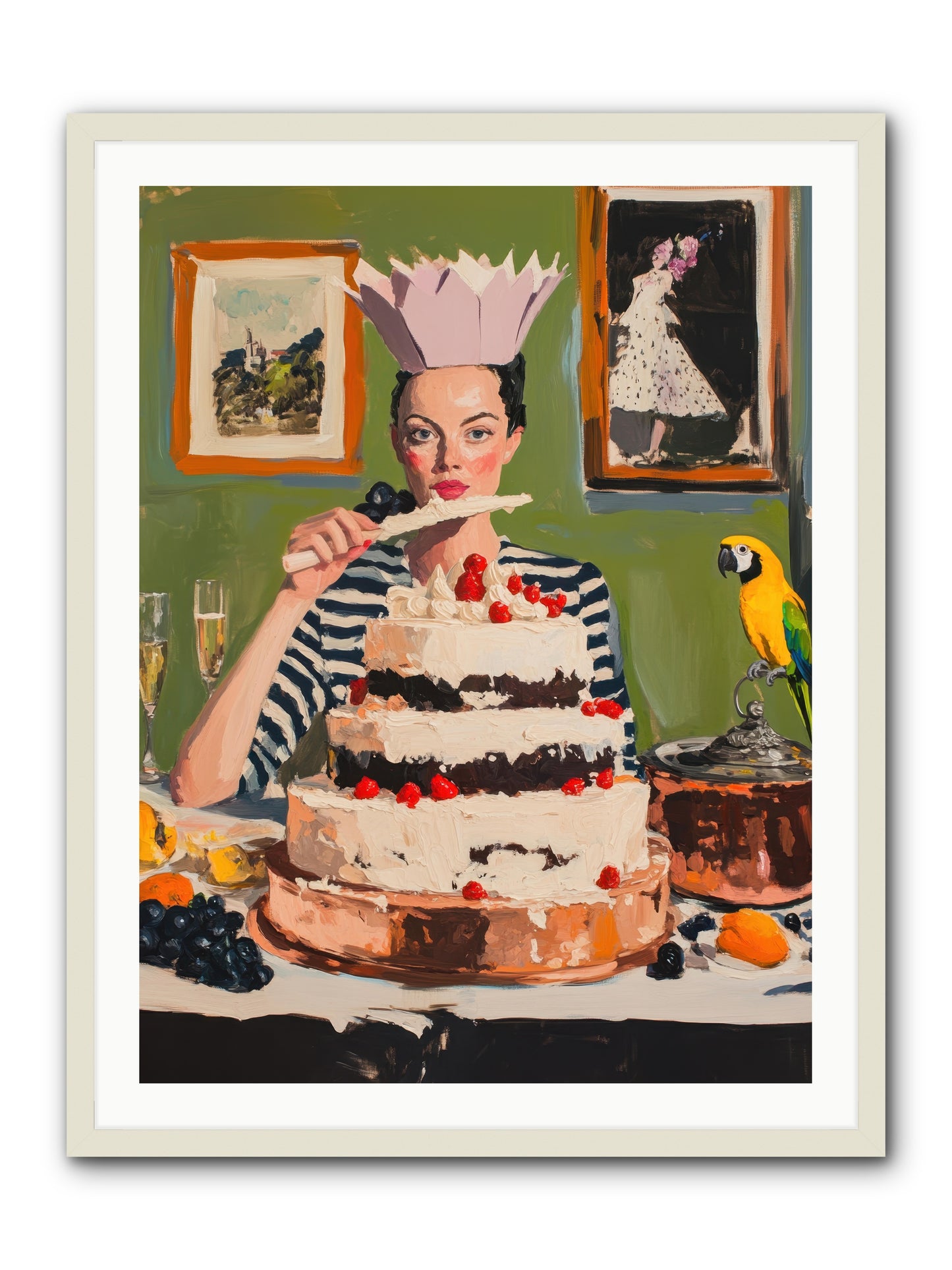 Buttercream Baroness -- Framed Print - White 30x40