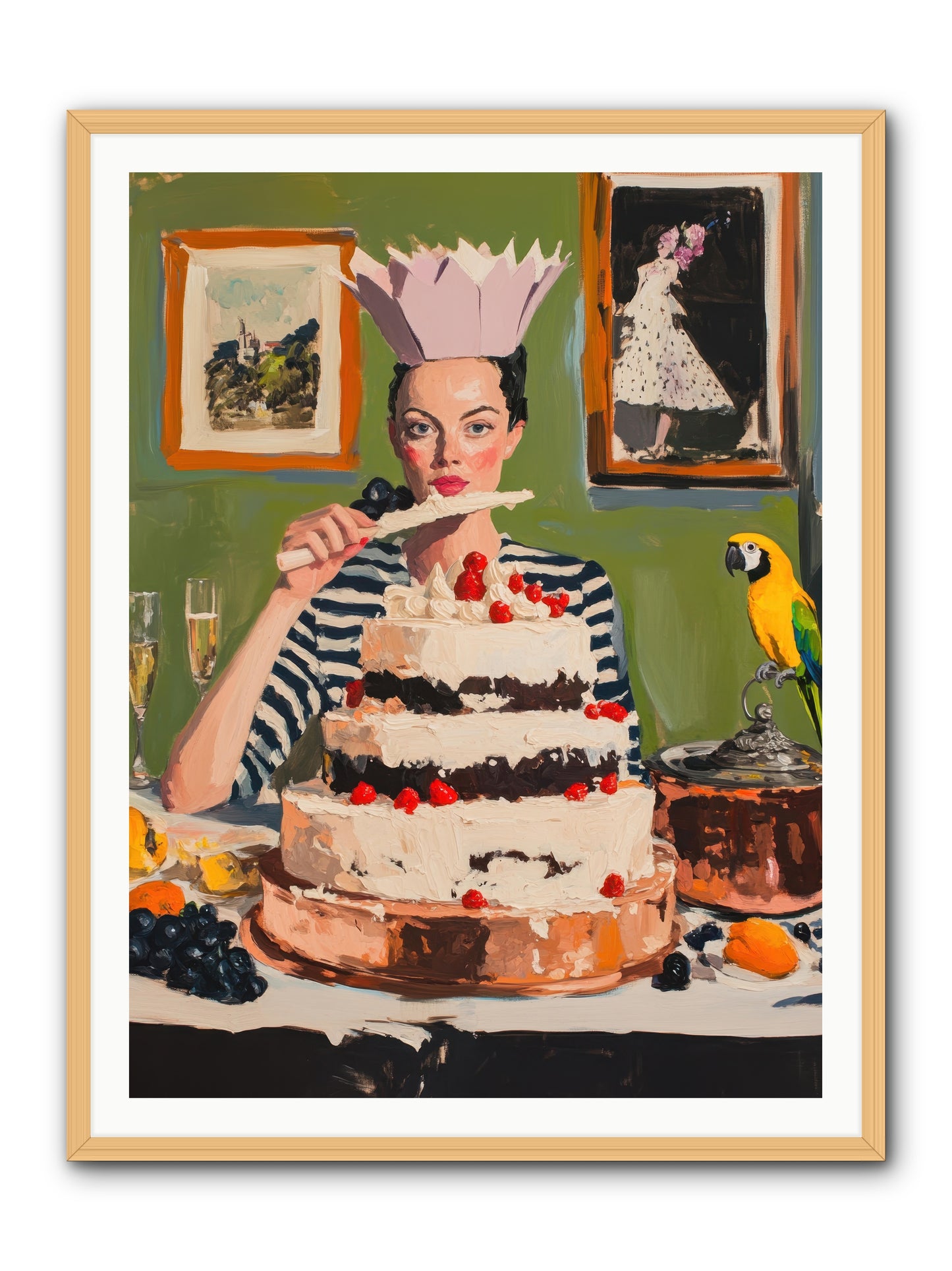 Buttercream Baroness -- Framed Print - Natural 36x48