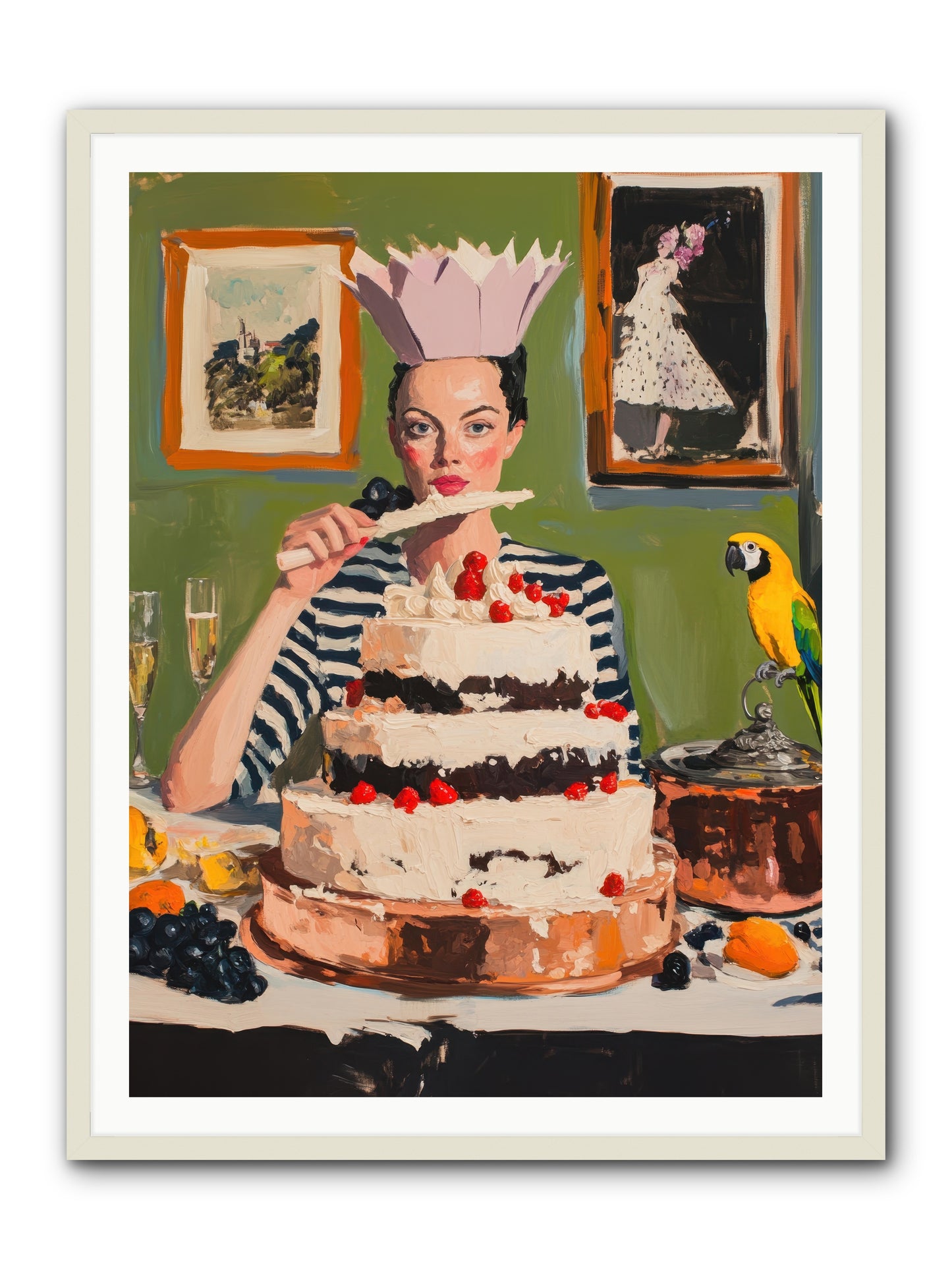 Buttercream Baroness -- Framed Print - White 36x48