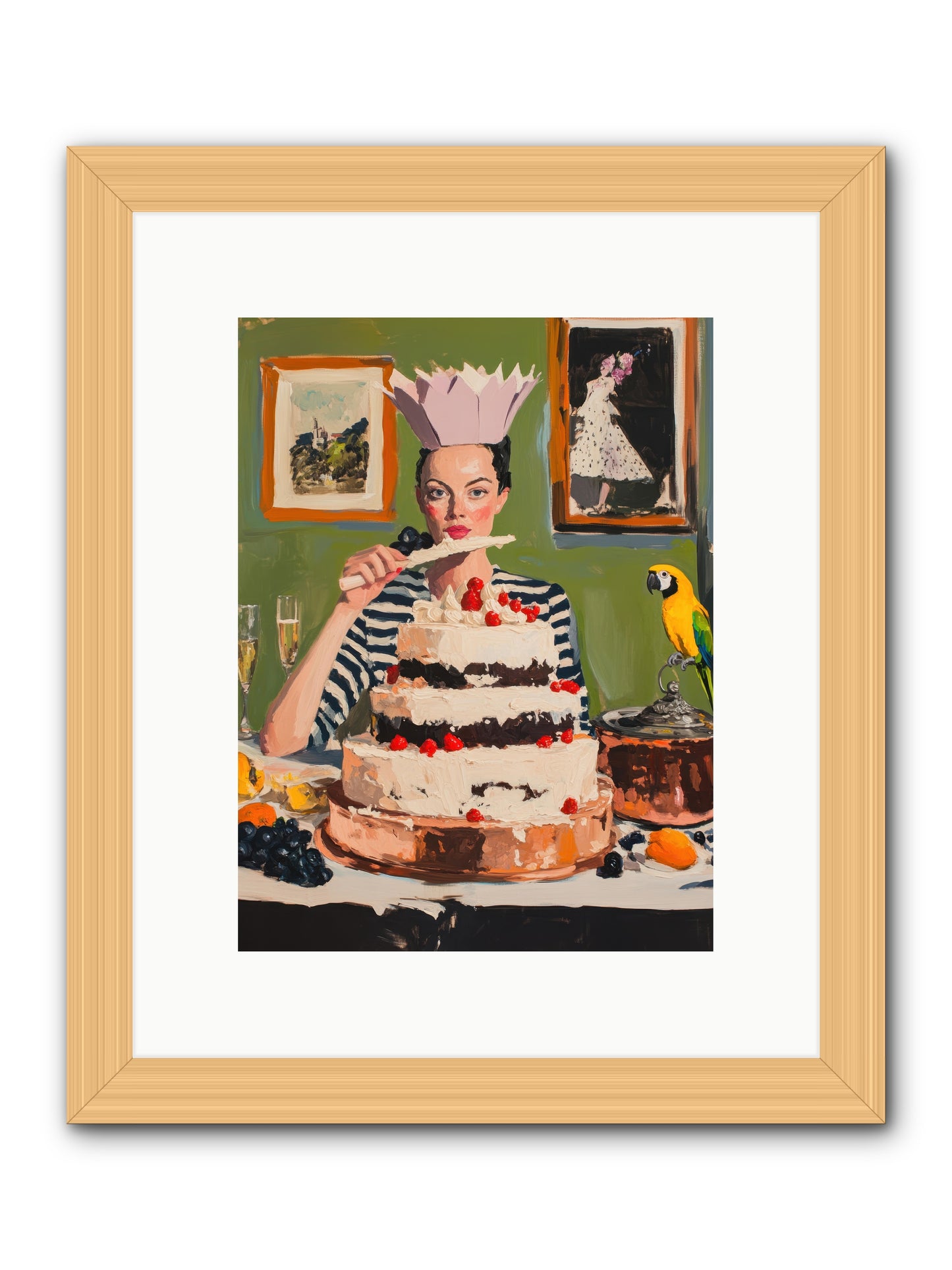 Buttercream Baroness -- Framed Print - Natural 9x12