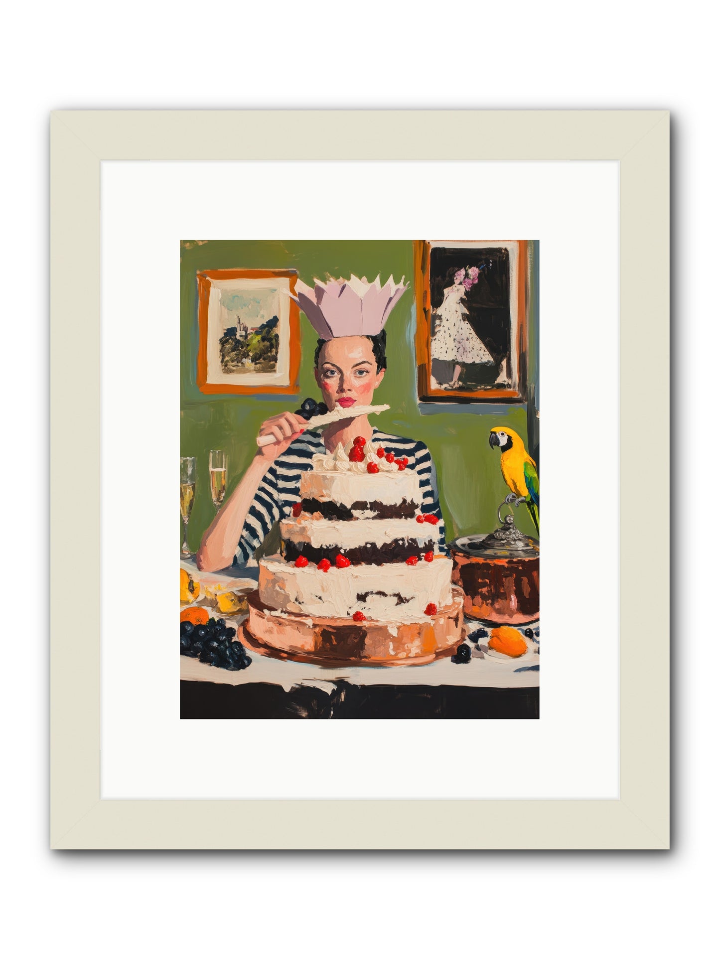 Buttercream Baroness -- Framed Print - White 9x12