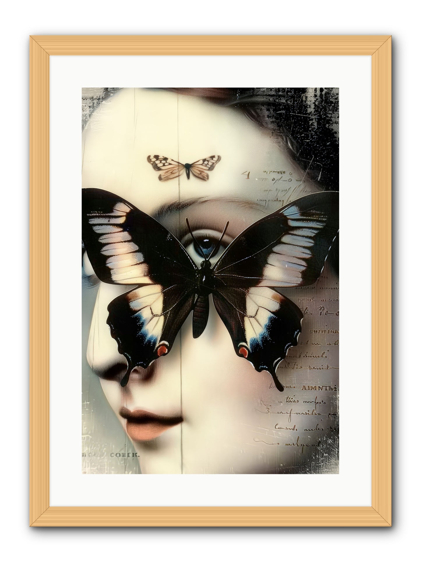 Butterfly's Last Dance -- Framed Print - Natural 16x24