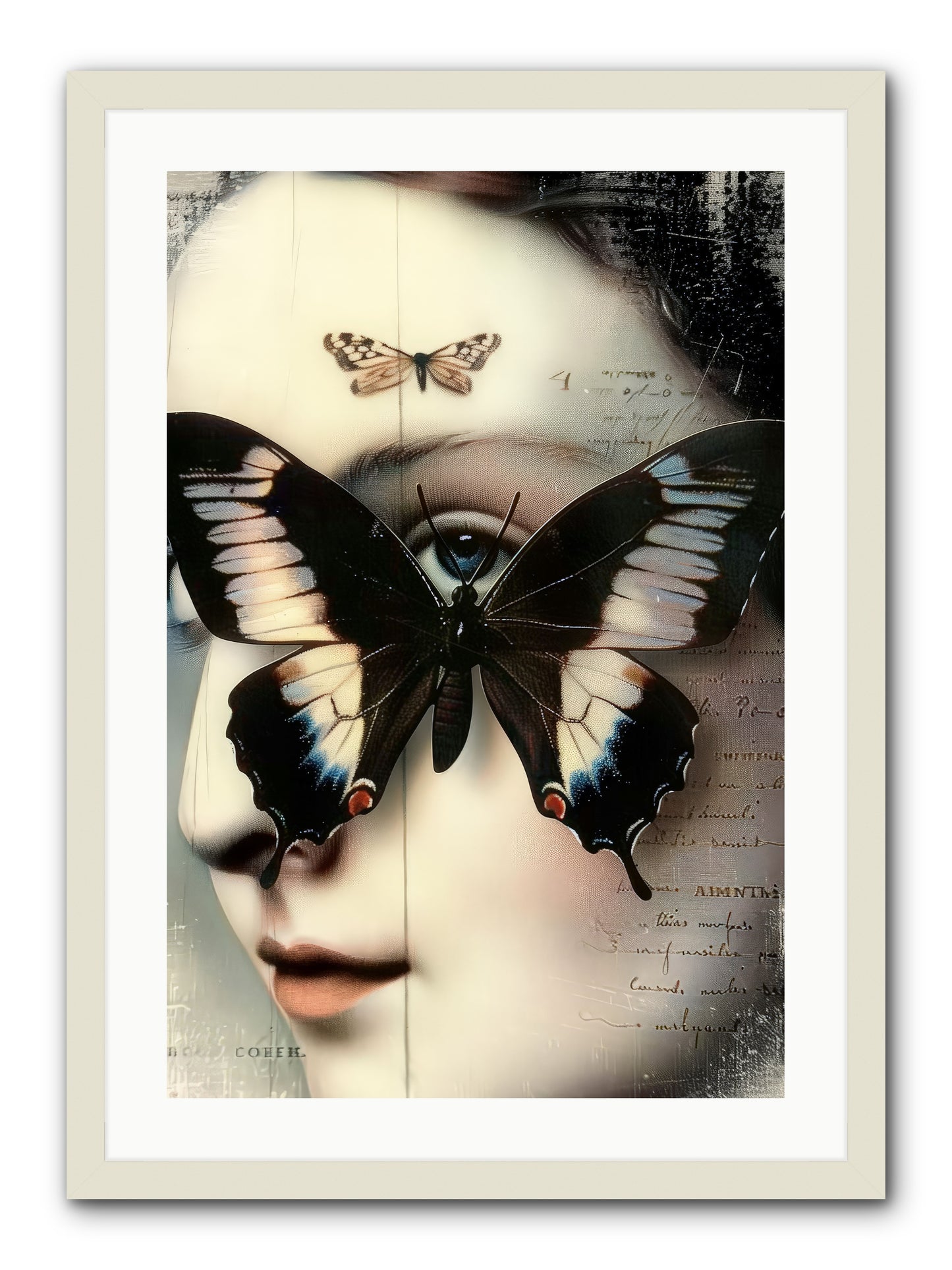 Butterfly's Last Dance -- Framed Print - White 20x30