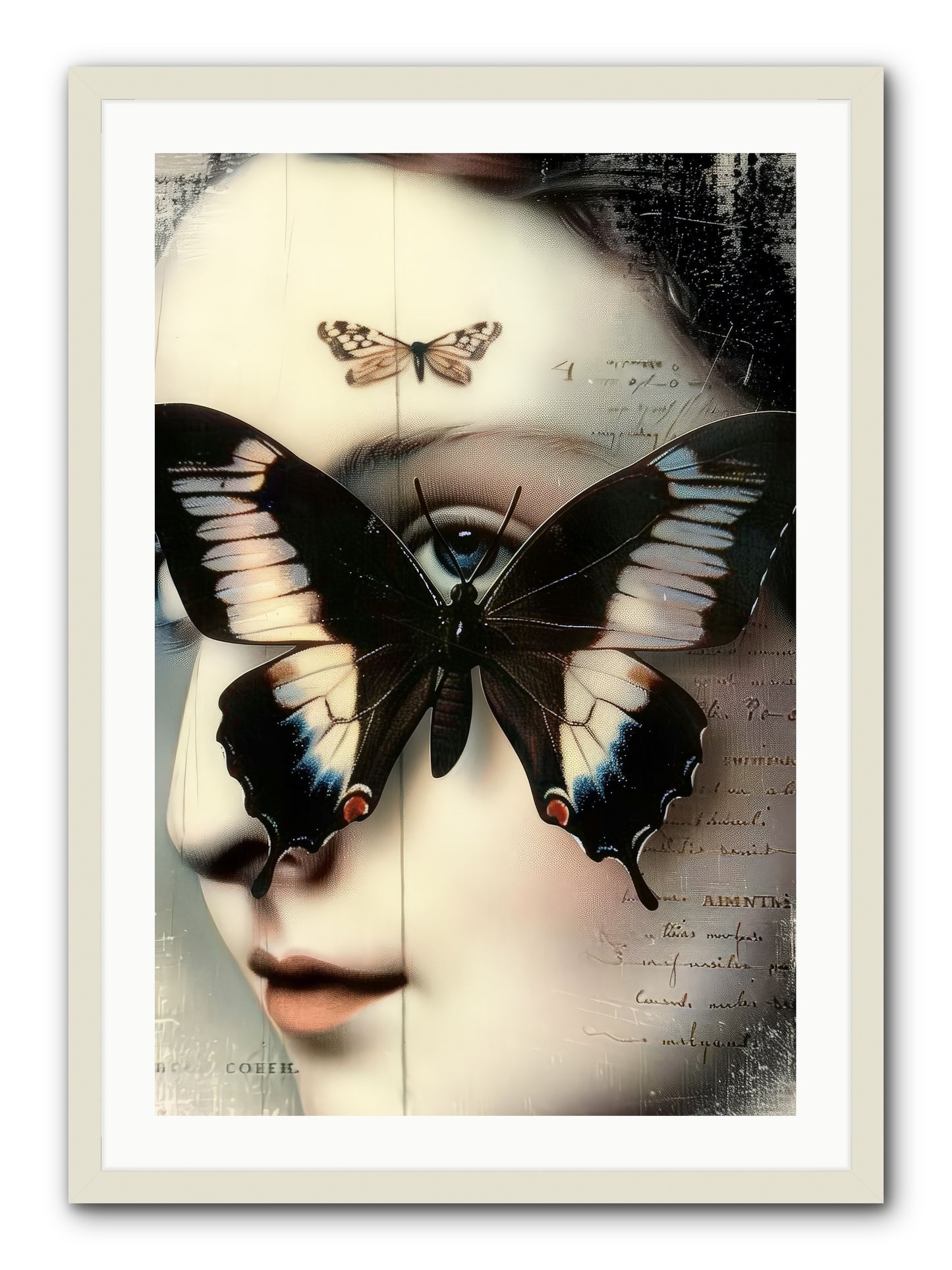 Butterfly's Last Dance -- Framed Print - White 24x36