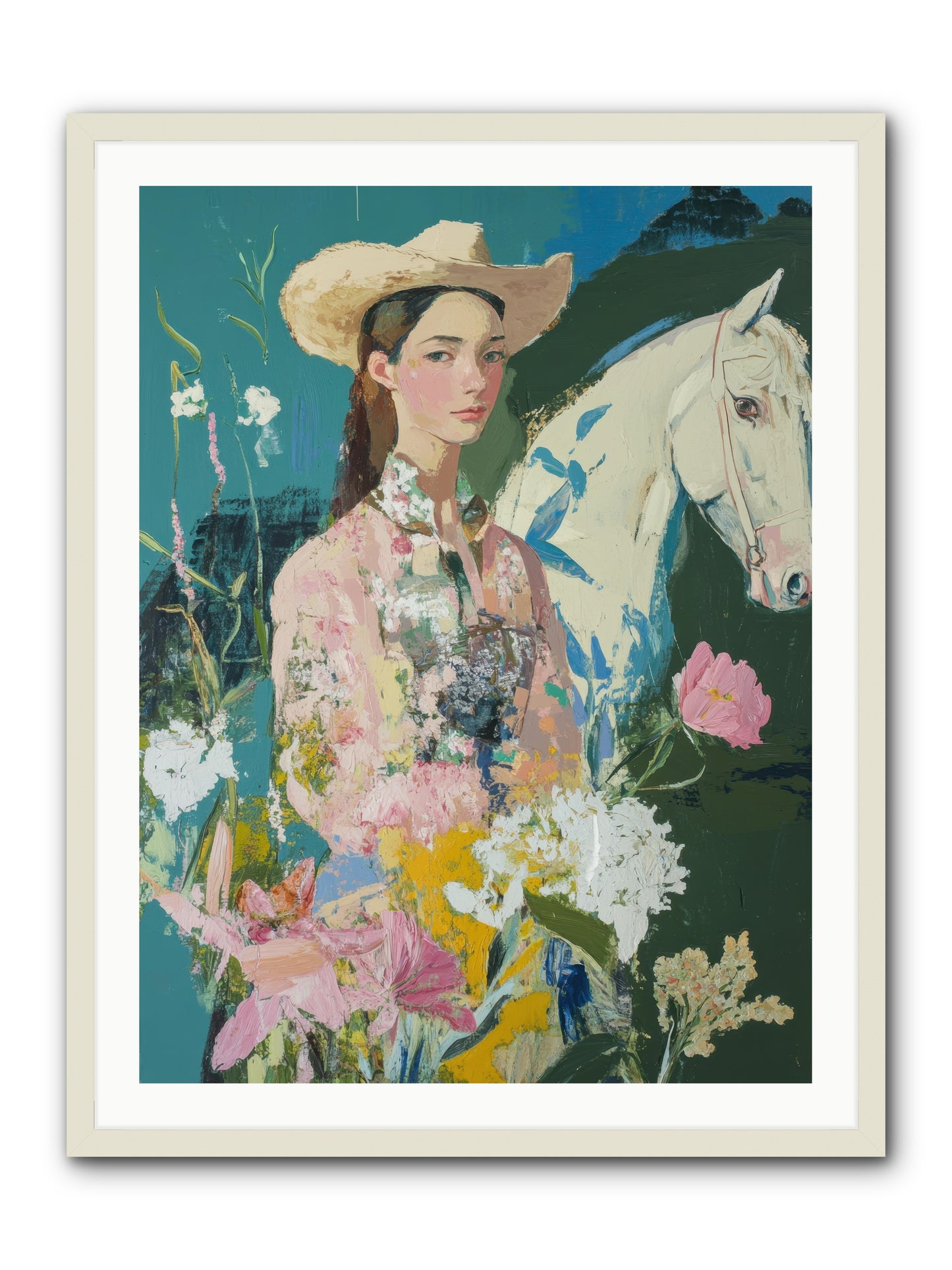 Caballero's Journey -- Framed Print - White 30x40