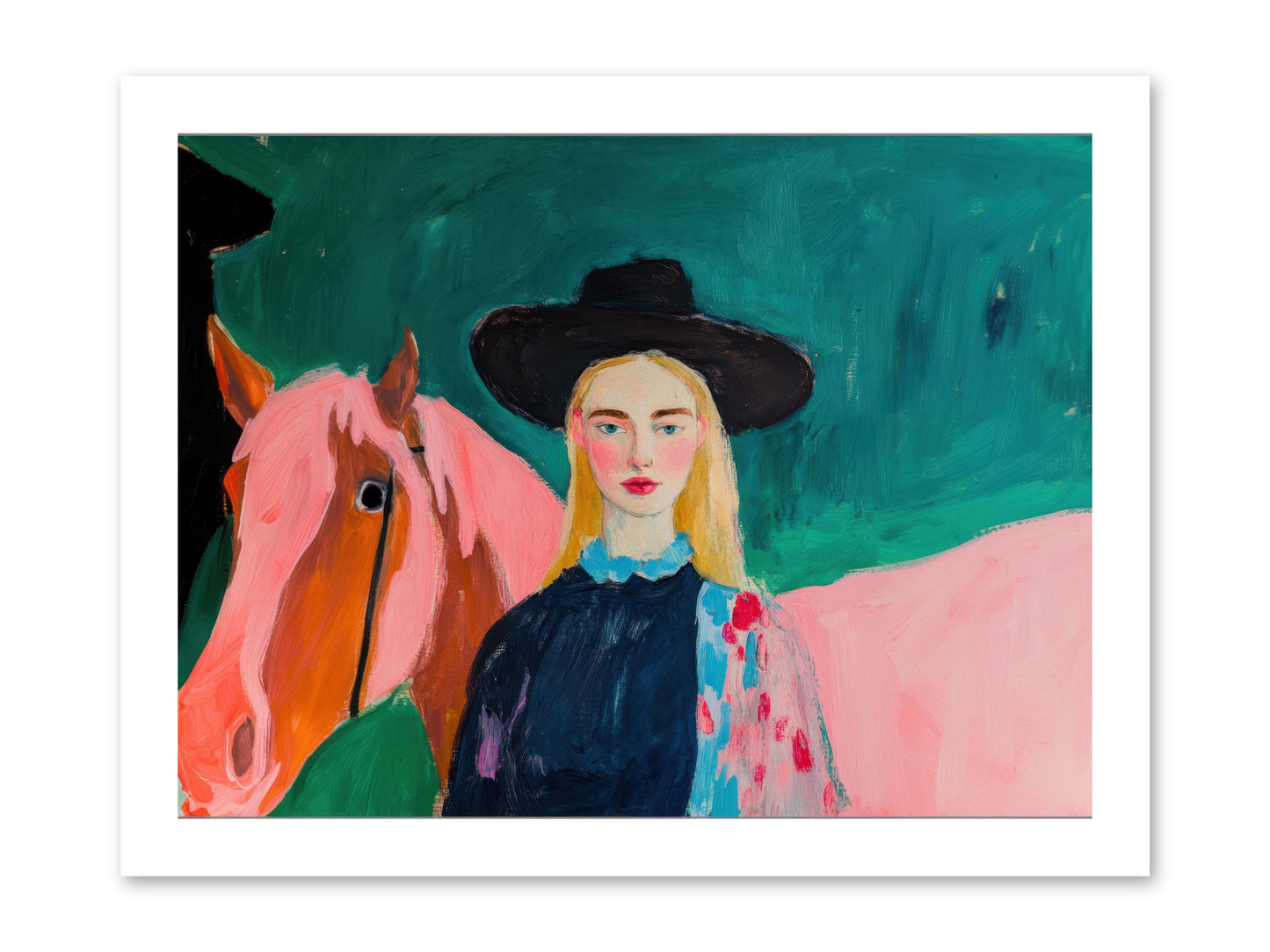 Cactus Bloom Cowgirl -- Loose Canvas Print 16x12