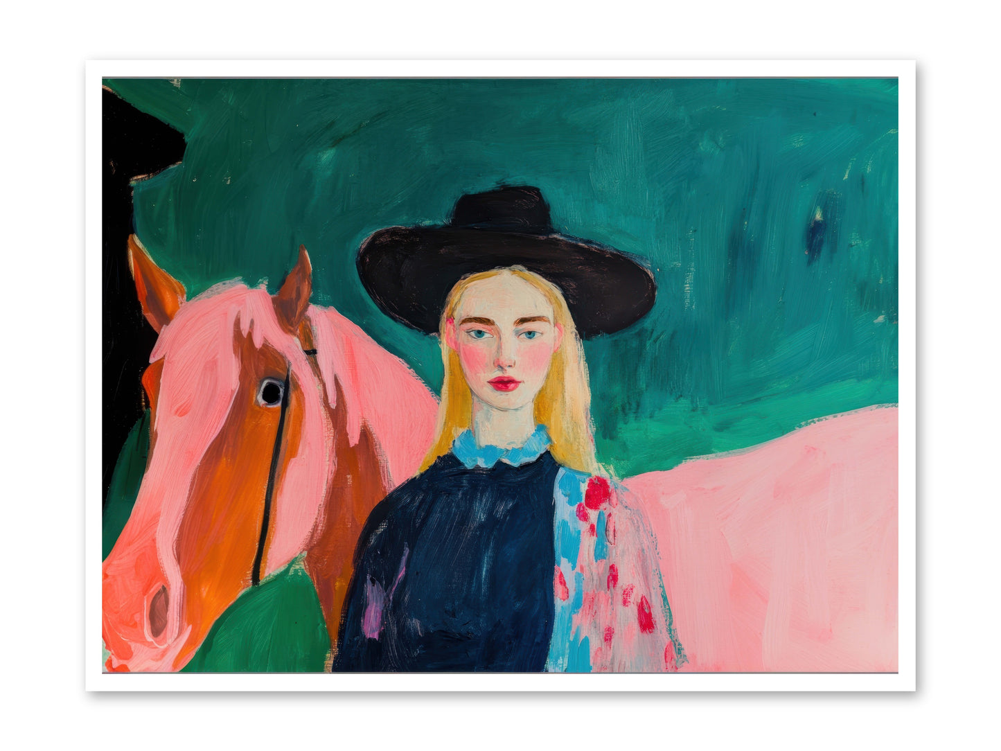 Cactus Bloom Cowgirl -- Paper Print 48x36