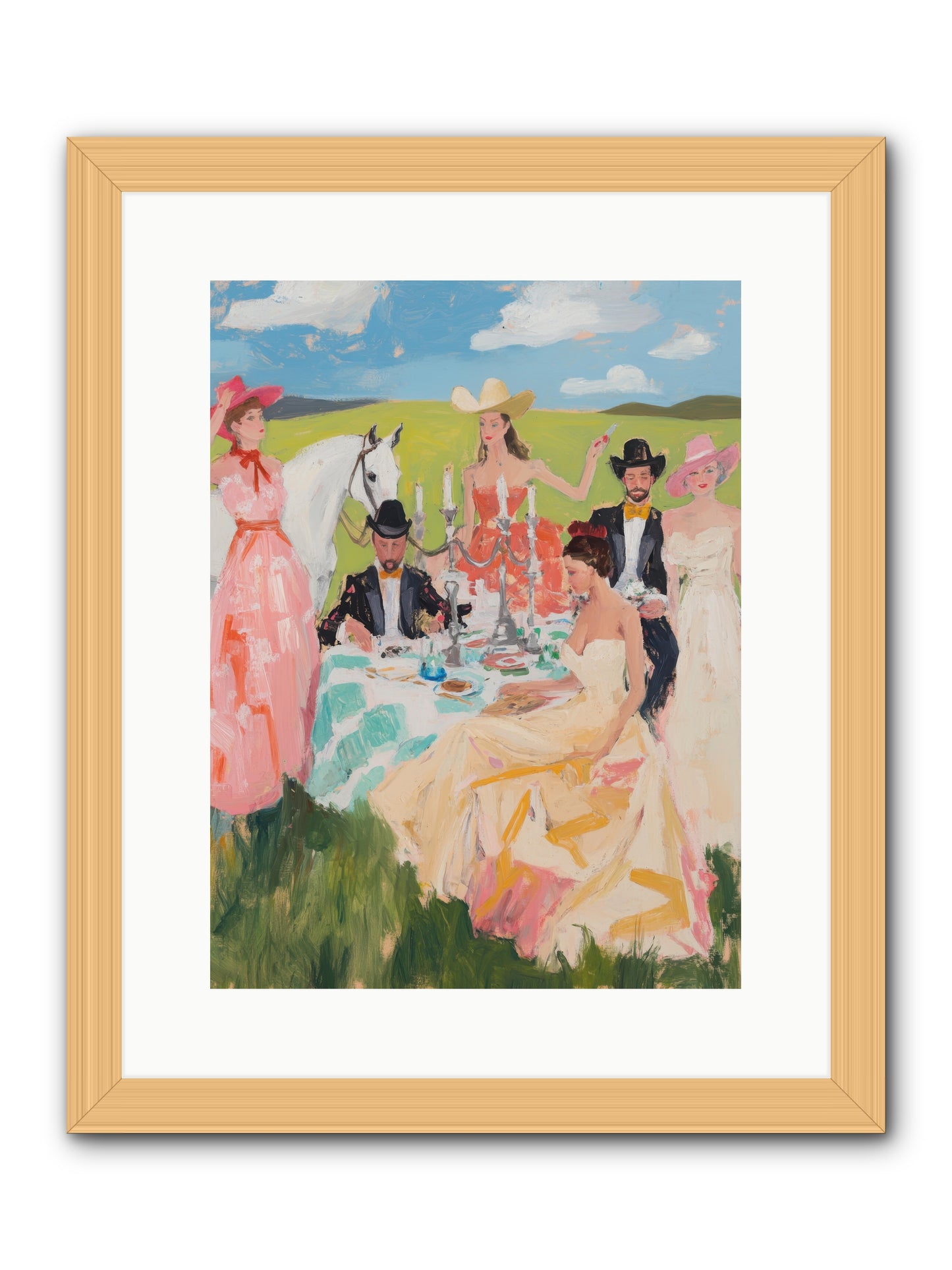 Cactus Flower Cotillion -- Framed Print - Natural 12x16