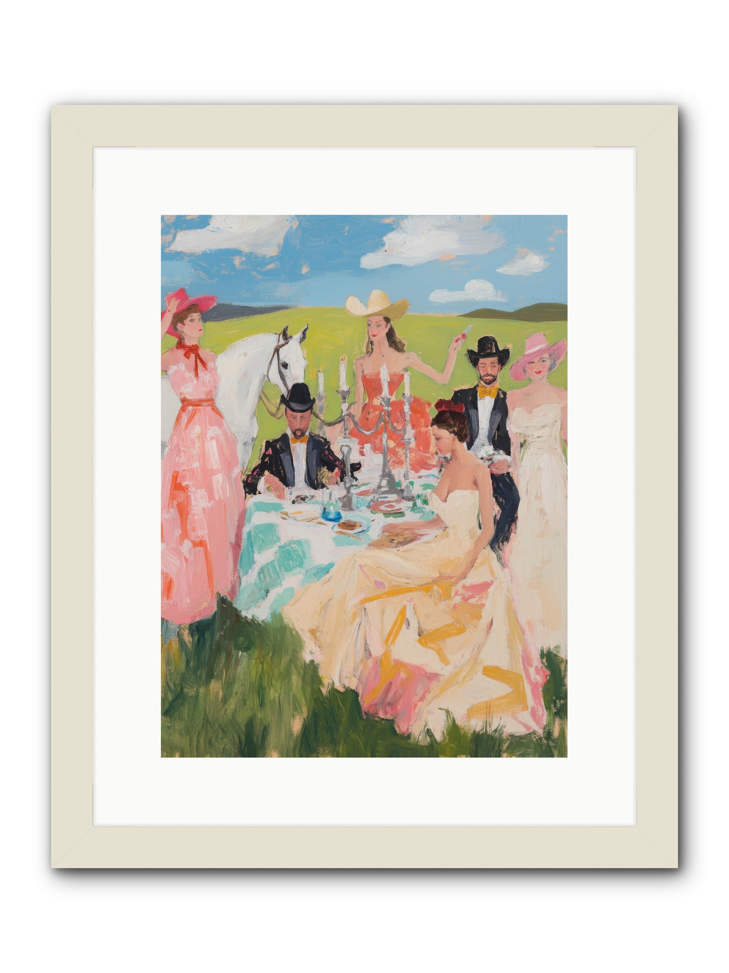 Cactus Flower Cotillion -- Framed Print - White 12x16