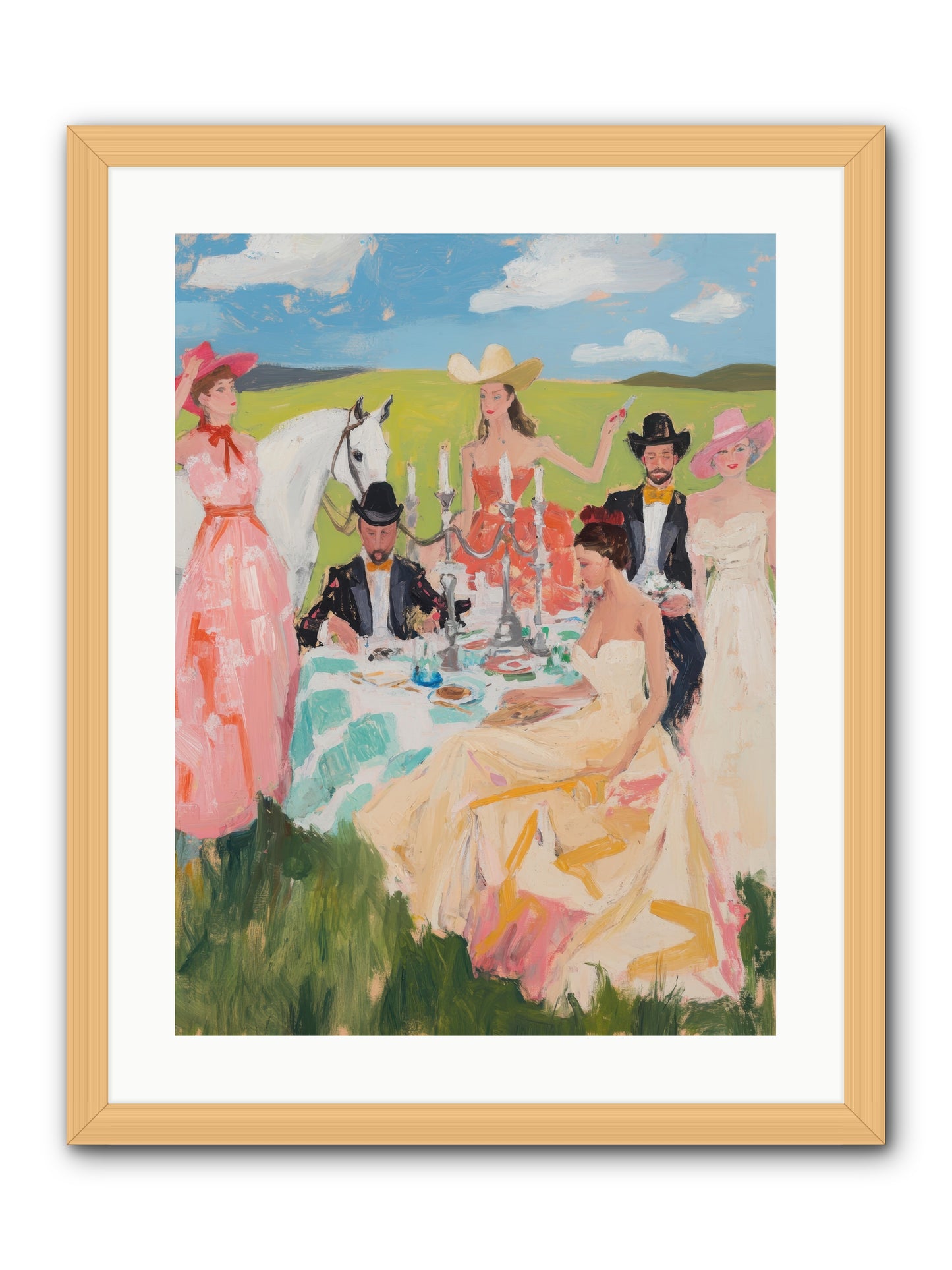 Cactus Flower Cotillion -- Framed Print - Natural 18x24