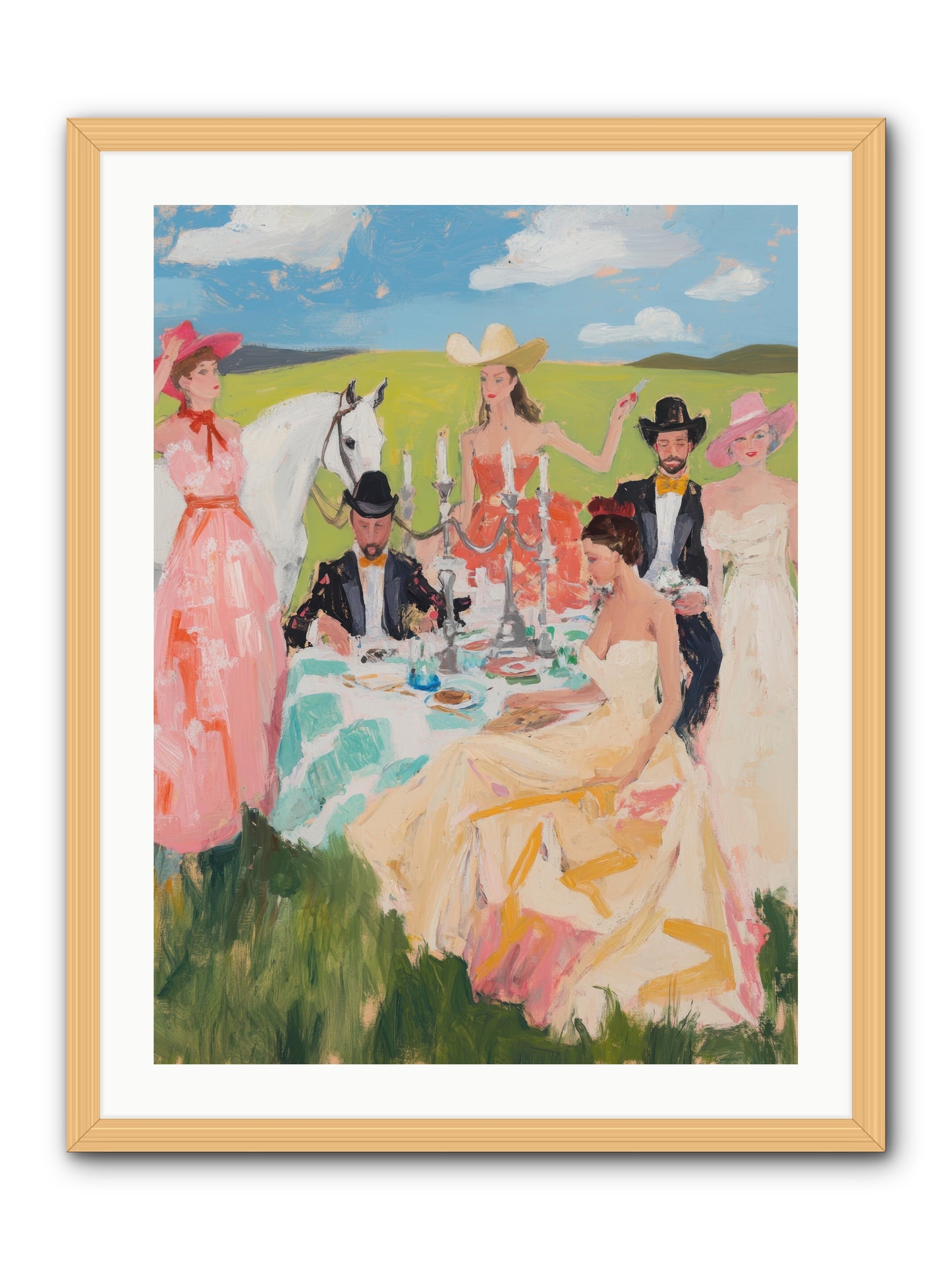 Cactus Flower Cotillion -- Framed Print - Natural 24x32